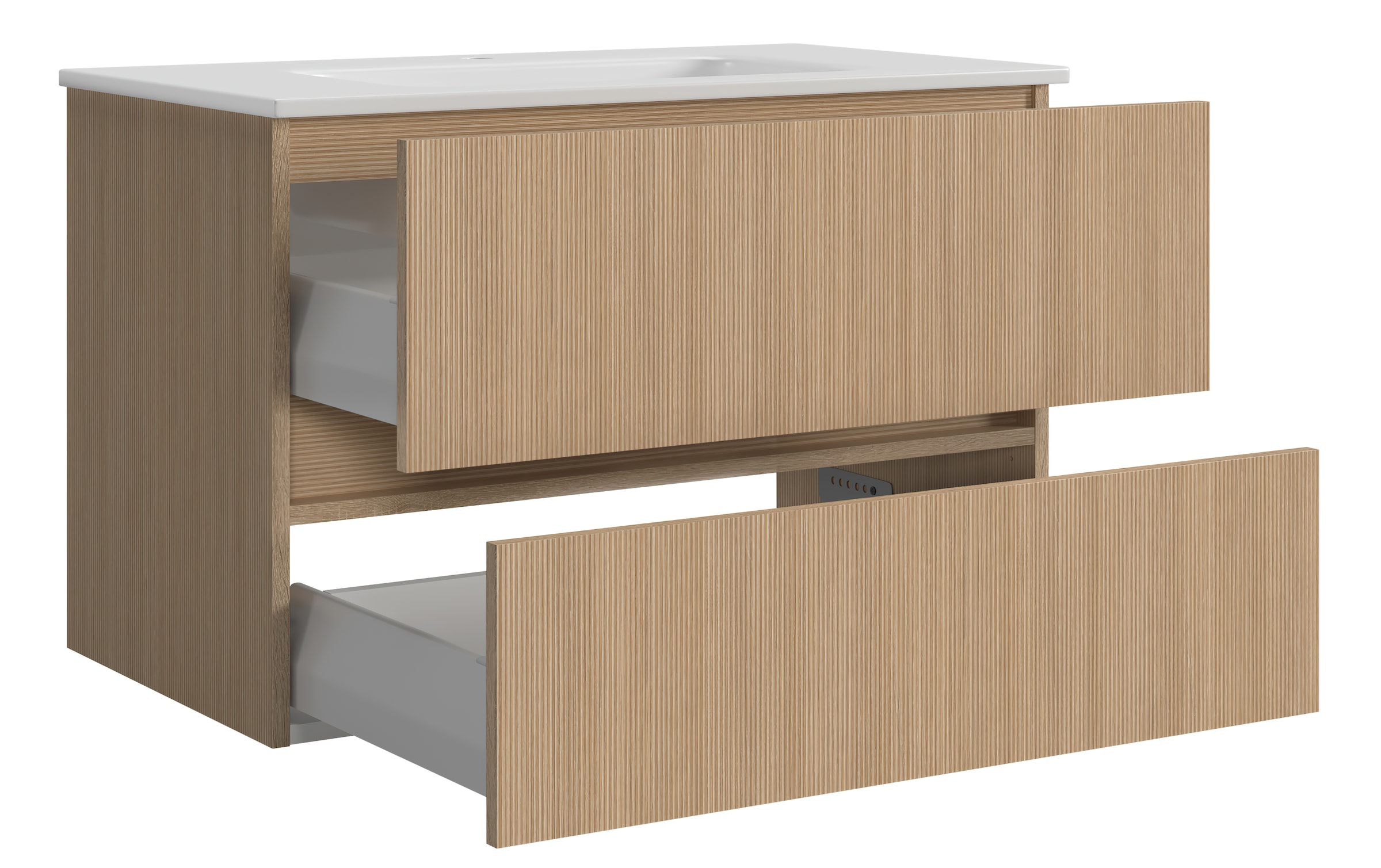 welltime Badmöbel-Set »Eixo«, Set 140 cm breit, Badmöbel mit LED-Beleuchtung