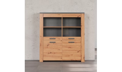 Highboard »Ambres«, (1 St.), matte Echtholzoptik, ca. Maße BxH: 127x139 cm, hellbraun,...