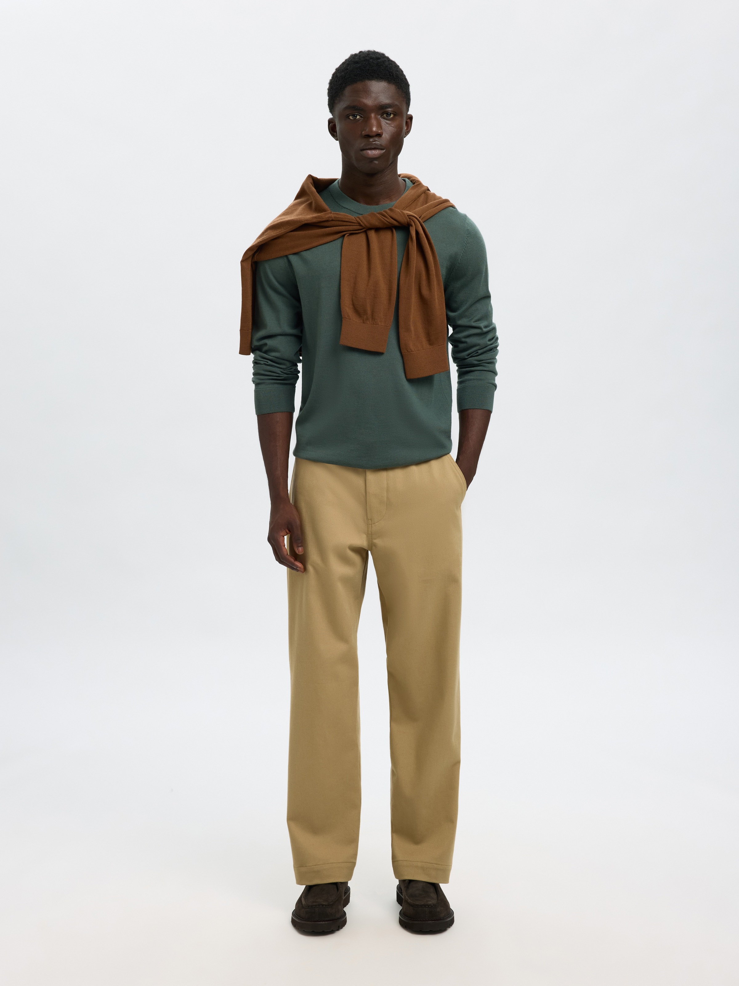 Thumbnail - SELECTED Strickpullover "SLHTRAY LS KNIT MERINO CREW NECK NOOS" Wolle, regular fit