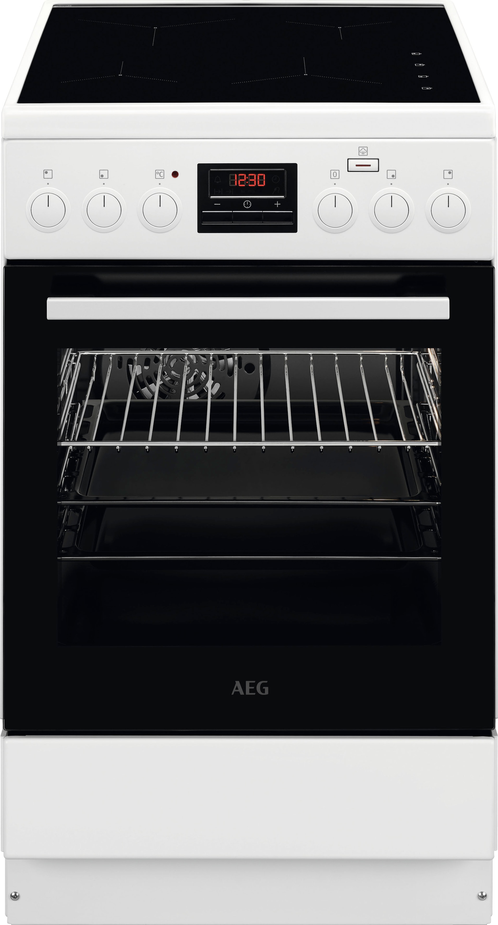 AEG Induktions-Standherd "CIB56484BW", mit 2-fach-Teleskopauszug, SteamBake – mit Feuchtigkeitszugabe, 50 cm