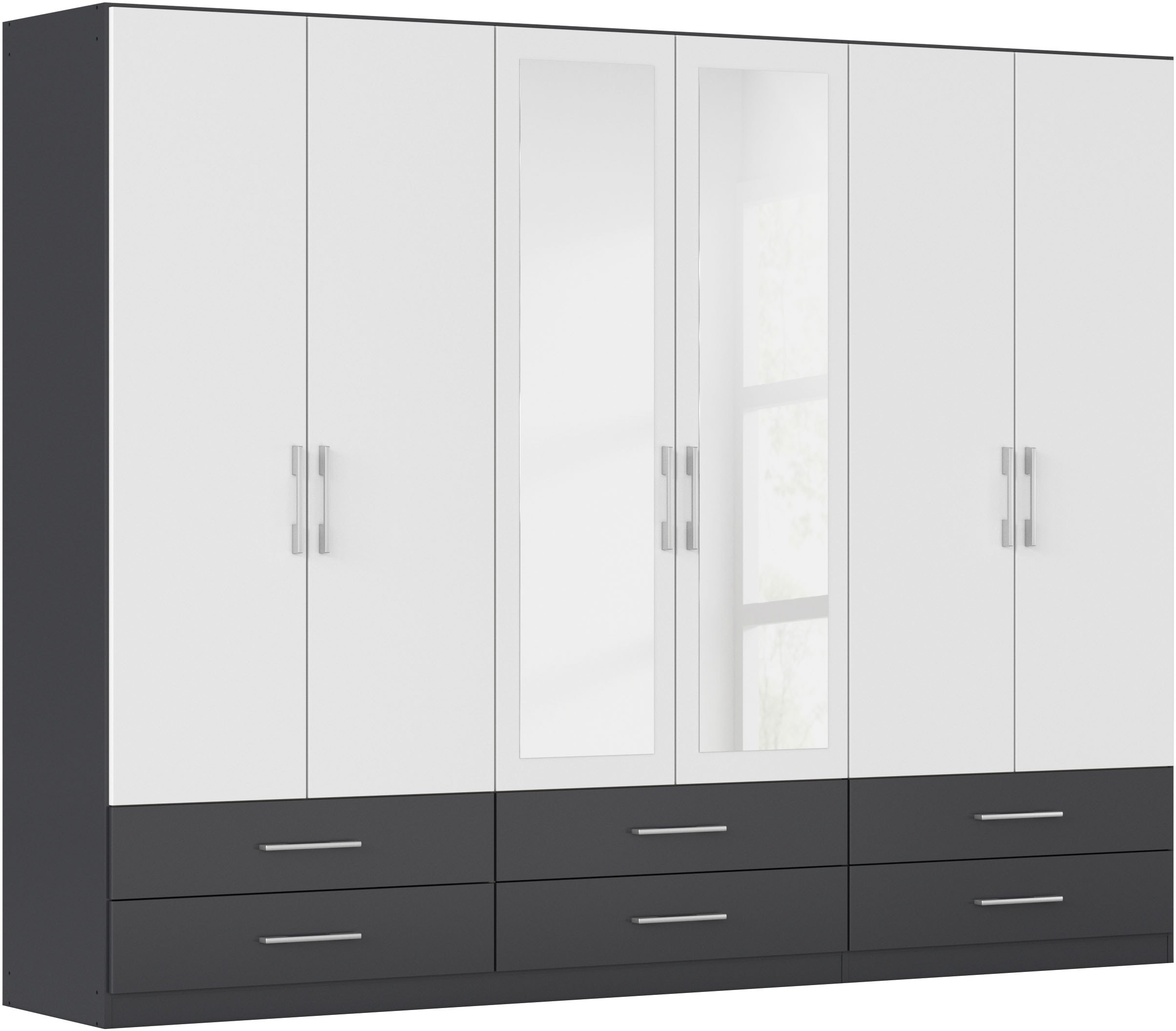 rauch Kleiderschrank "Schrank Garderobenschrank Mehrzweckschrank Schlafzimmer HERSBRUCK" 3 verschiedene Ausstattungen BASIC/CLASSIC/PREMIUM (inkl. SOFT-CLOSE), mit großzügigen Schubladen sowie Spiegeltüren MADE IN GERMANY