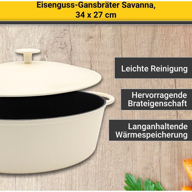Krüger Bräter »Savanna«, Eisenguss, 7,5 Liter, oval, Induktion bestellen |  BAUR