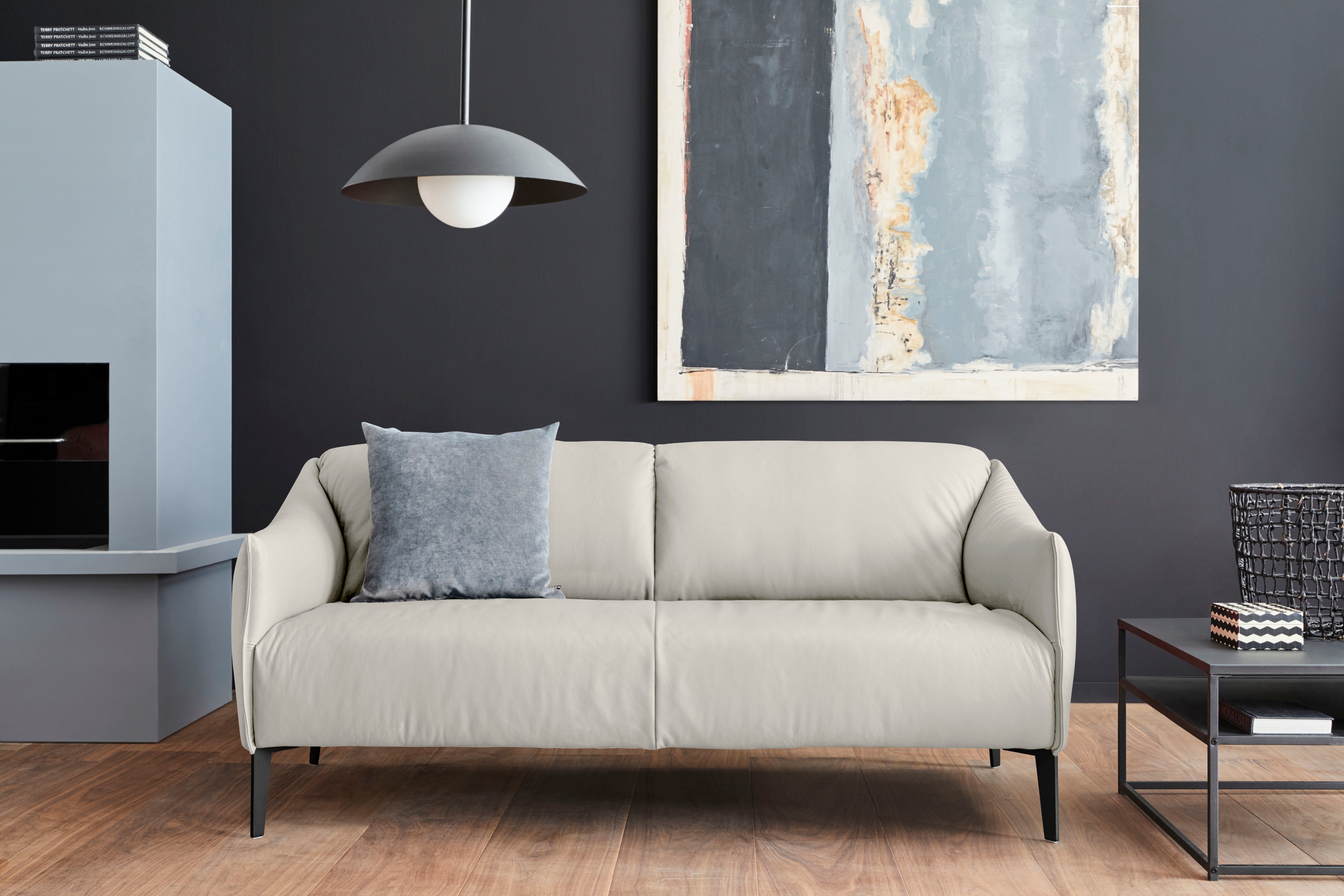 W.SCHILLIG 2,5-Sitzer "sally Design-Sofa, Loungesofa, bequem, schmale Armlehnen, Breite 194cm" mit Metall-Winkelfüßen in Schwarz pulverbeschichtet, Breite 194 cm