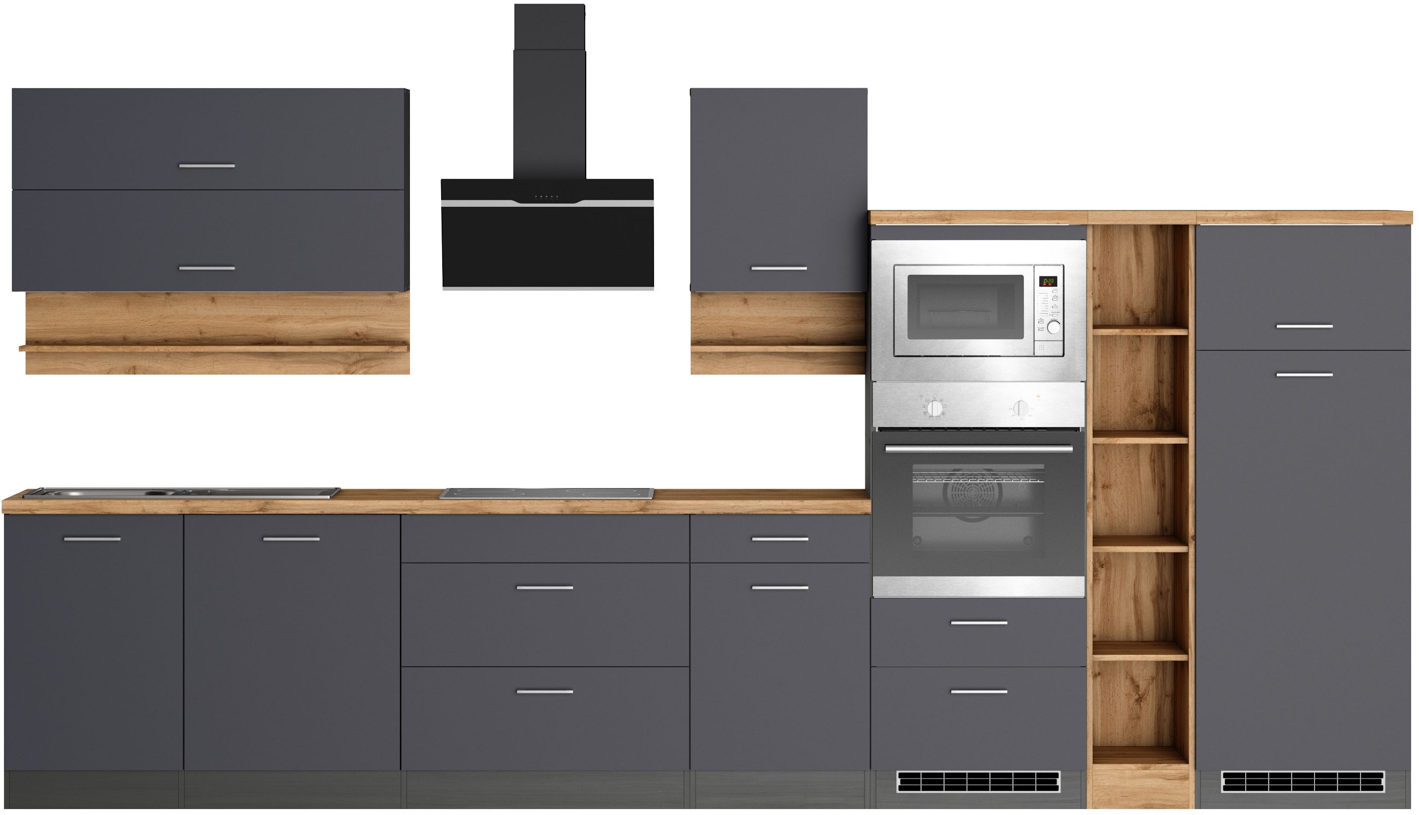 Thumbnail - KOCHSTATION Küchenzeile "KS-Milan" 390 cm breit, viel Stauraum, wahlweise mit E-Geräten