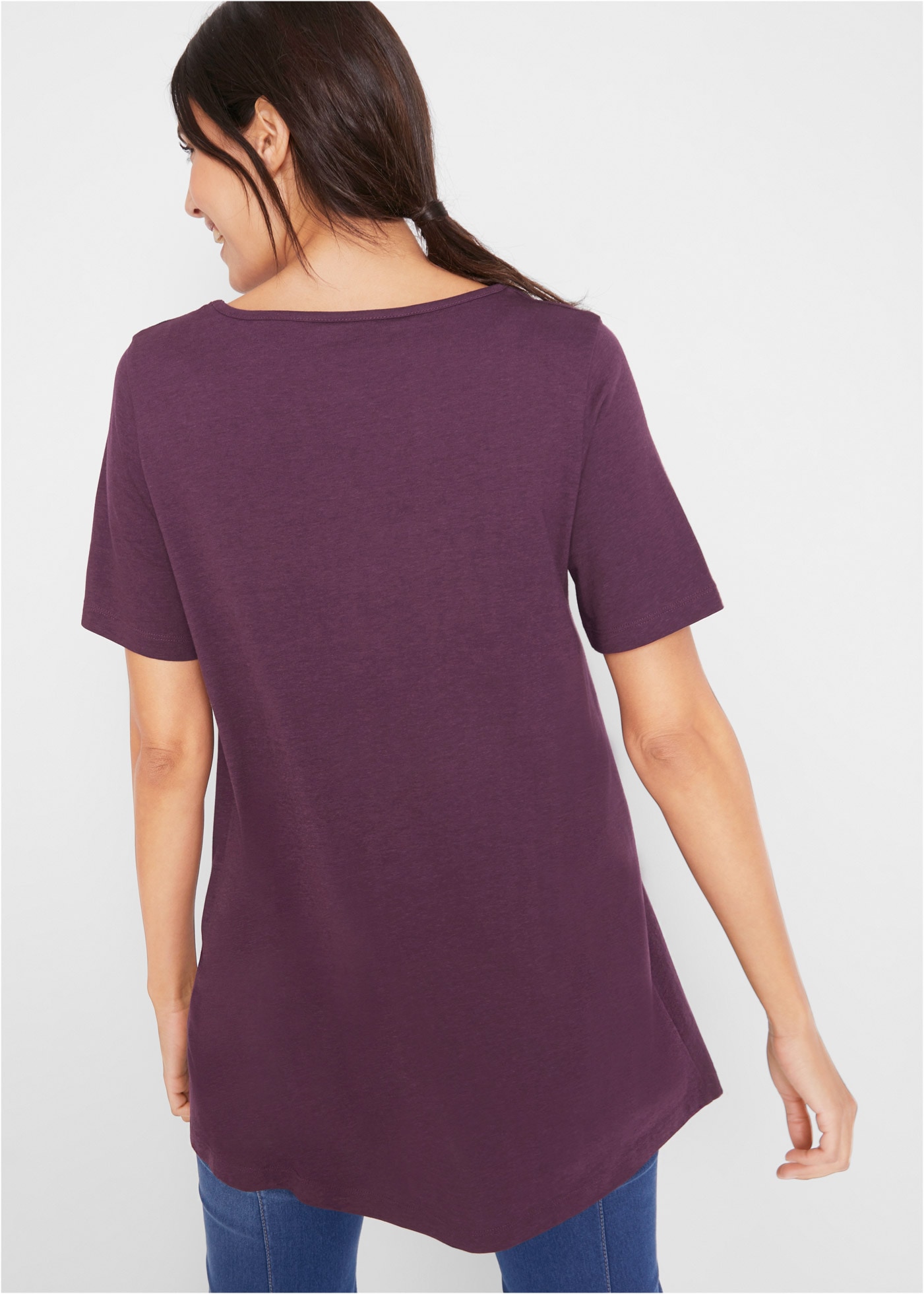 bonprix T-Shirt »T-Shirt in A-Linien-Form, kurzarm« dezente A-Linie, Kurzarm, aus Baumwolle und Viskose