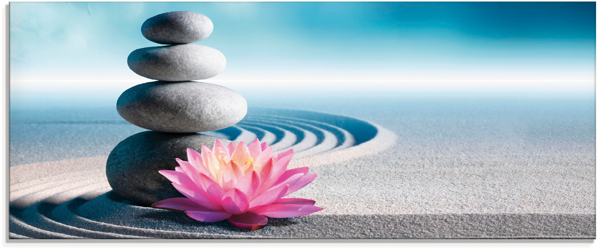 Artland Glasbild "Sand, Lilie und Spa-Steine in Zen-Garten" Zen 1 Stk. tlg. günstig online kaufen