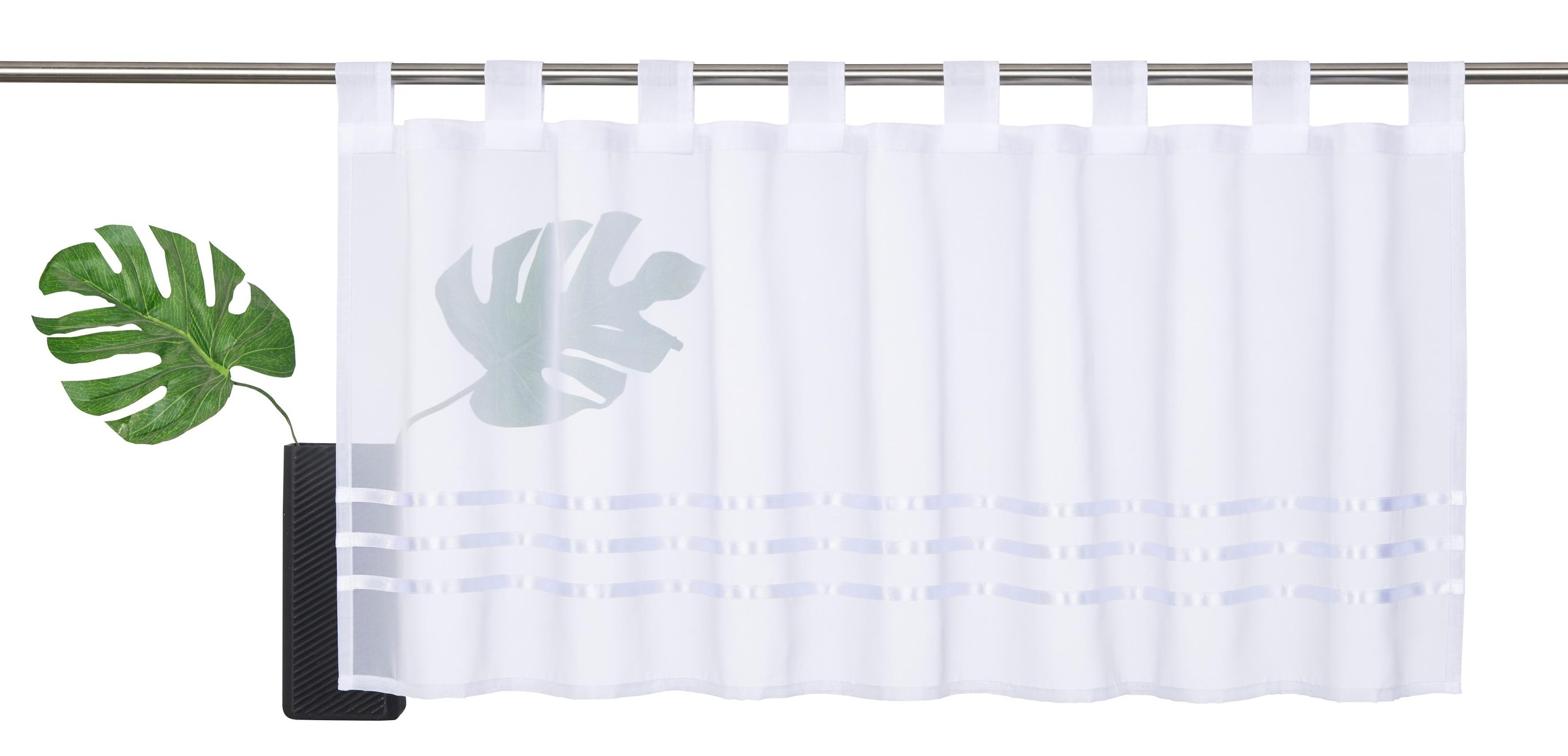 my home Scheibengardine "Kira" Schlaufen 1 Stk. tlg. mit einseitig aufgenäh günstig online kaufen