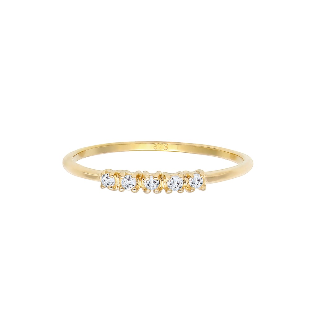 Elli Premium Verlobungsring »Microsetting Topas Edelstein Valentin 375 Gelbgold«