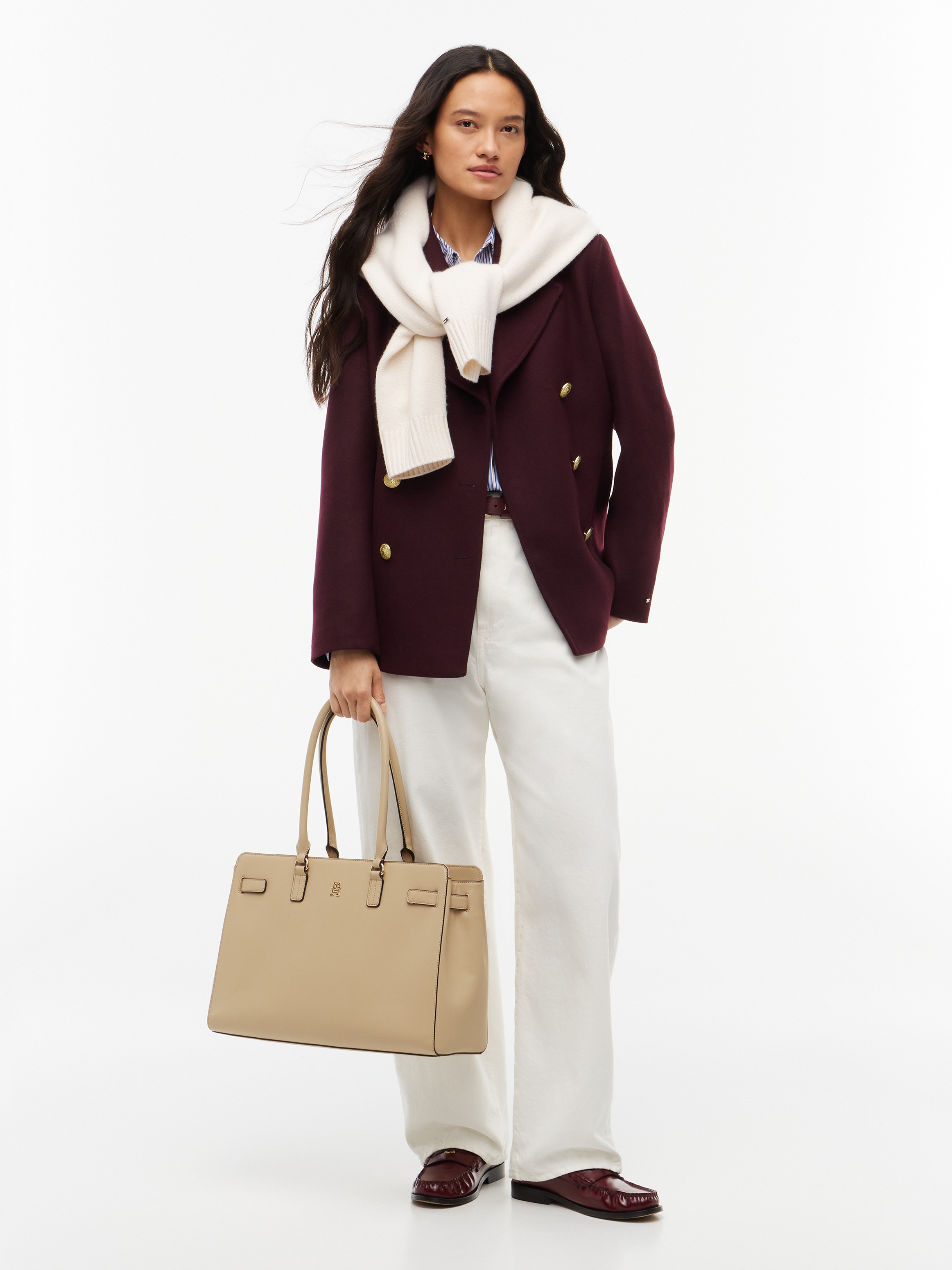 Tommy Hilfiger Handtasche »TH JOY TOTE« Damen Schultertasche mit modischen Durchzügen