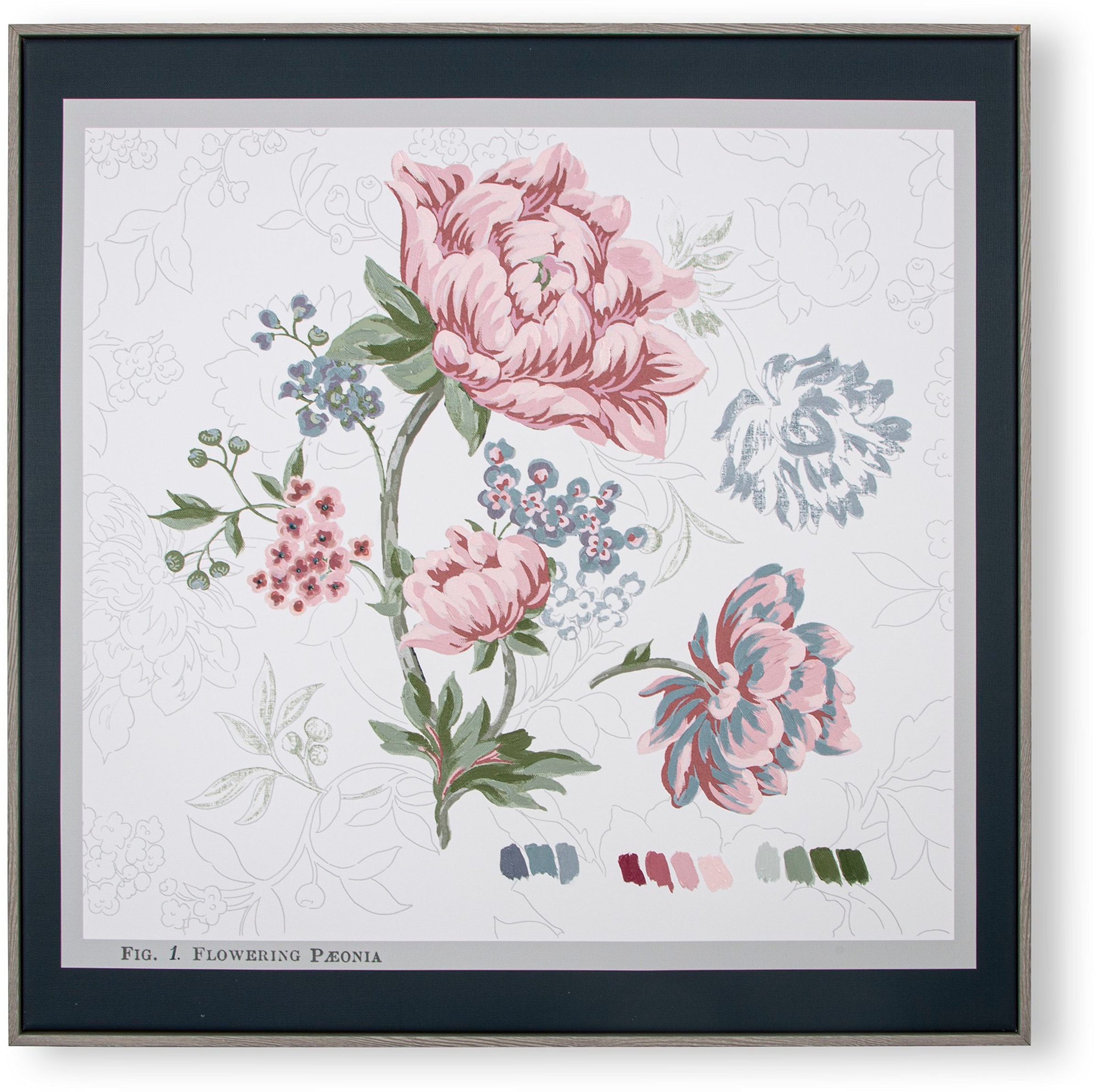 LAURA ASHLEY Bild mit Rahmen "Floral" 1 Stk. tlg. Bilder 60x60cm günstig online kaufen