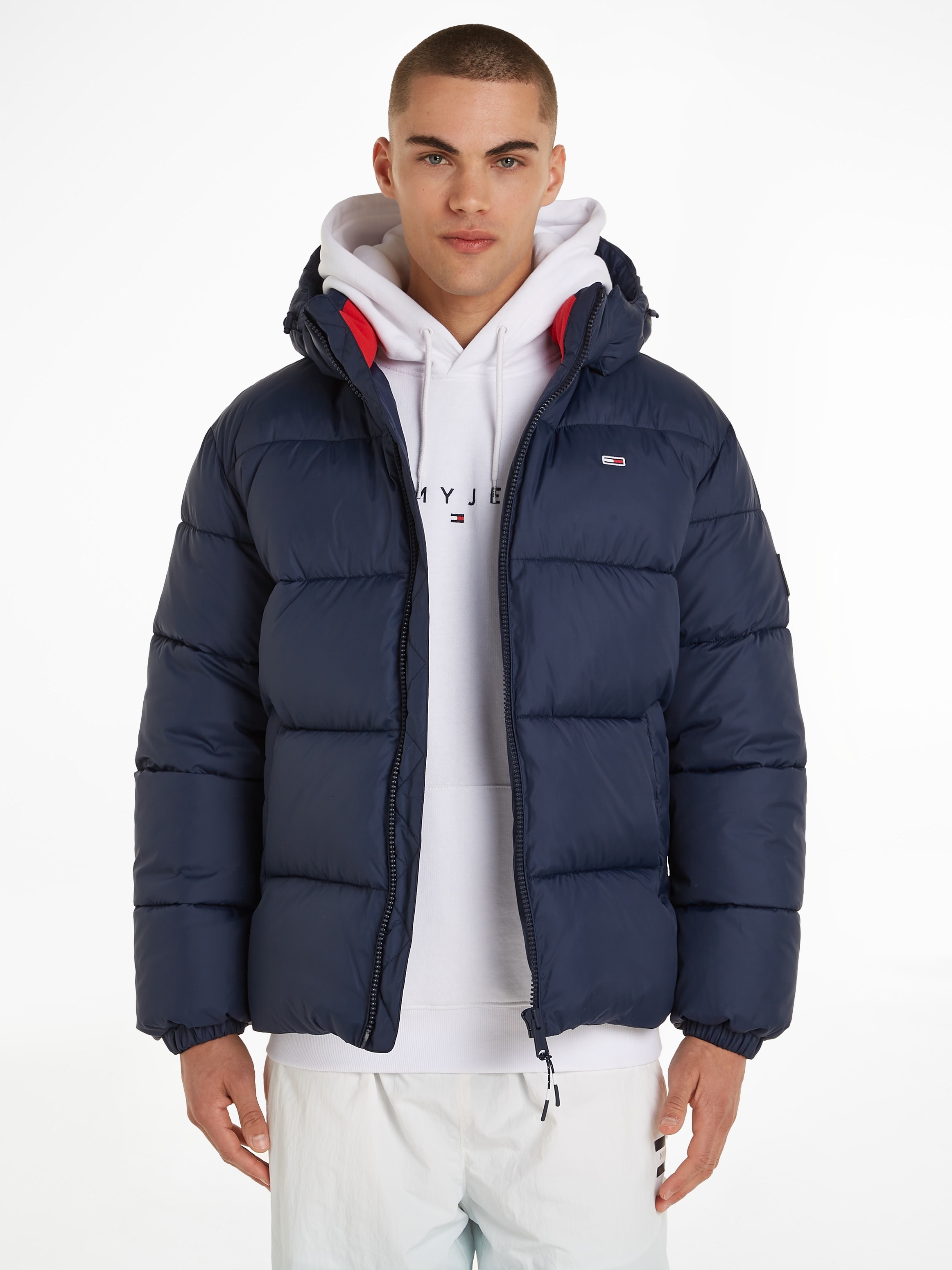 Tommy Jeans Steppjacke "TJM ESSENTIAL PUFFER JACKET", mit Kapuze, mit Logos günstig online kaufen