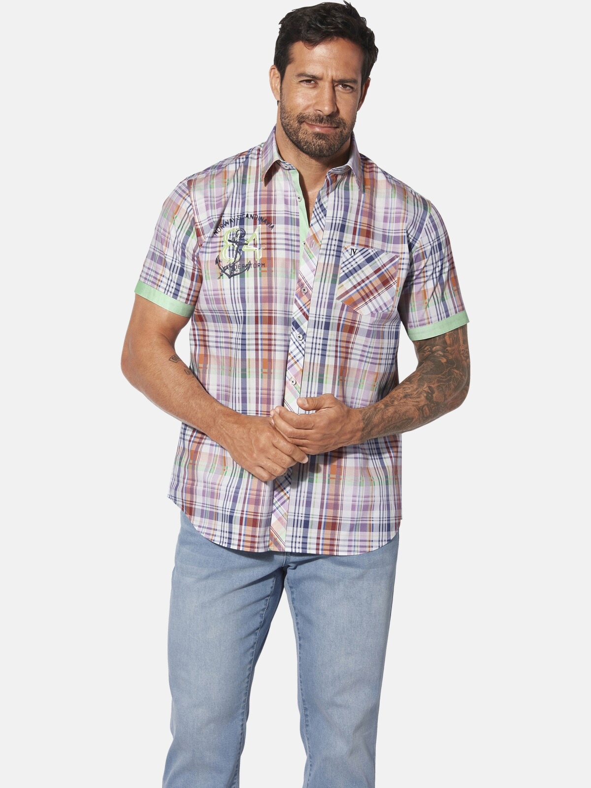 Jan Vanderstorm Kurzarmhemd "Kurzarmhemd OLIAN" 1 Stk. günstig online kaufen