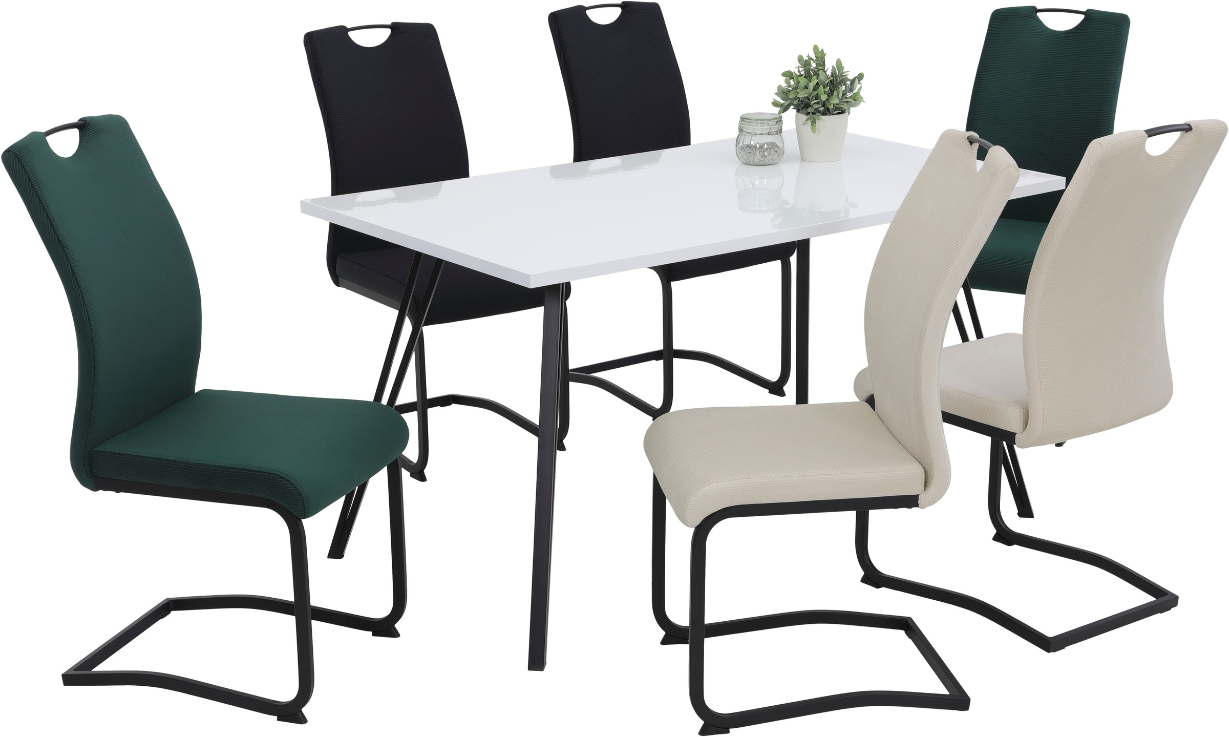 HELA Freischwinger "RIGA II", (Set), 4 St., Samt-Cord, Freischwinger,Vierka günstig online kaufen