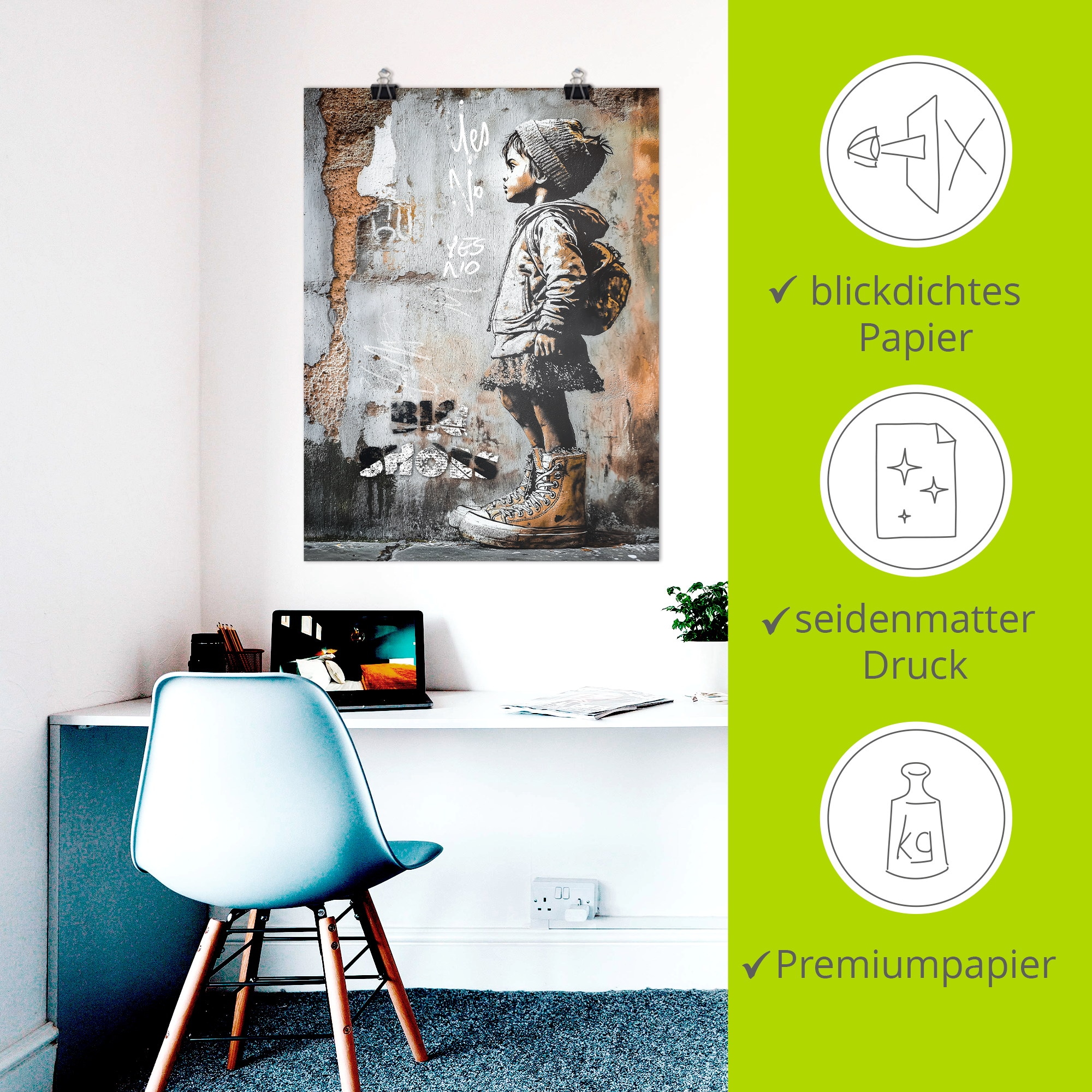 Artland Wandbild »Große Schuhe« Bilder von Kindern 1 Stk. tlg. als Alubild, Leinwandbild, Poster, Wandaufkleber in verschied. Größen