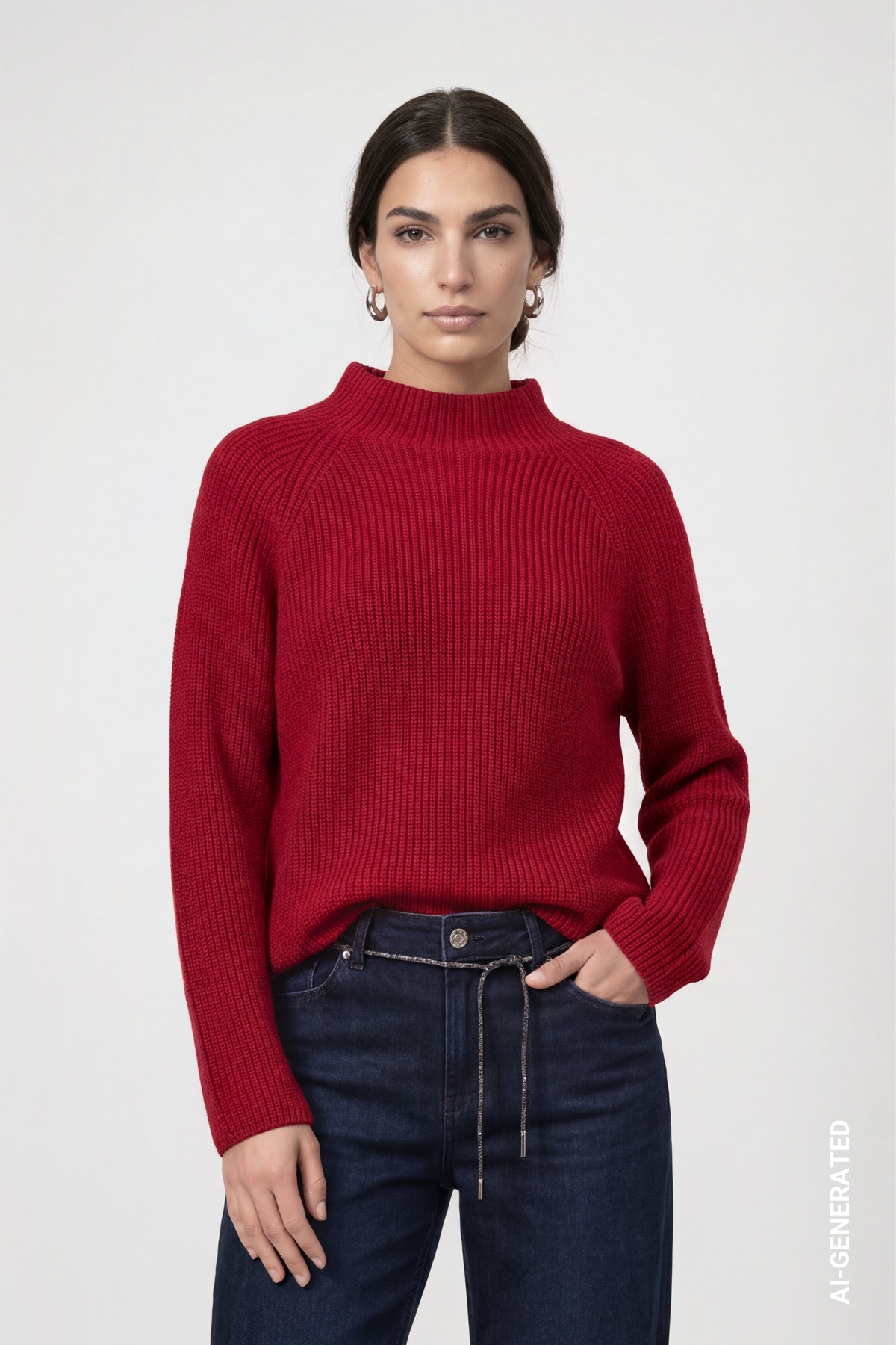 Monari "Pullover Basic Perlfang" Regular fit mit Stehkragen