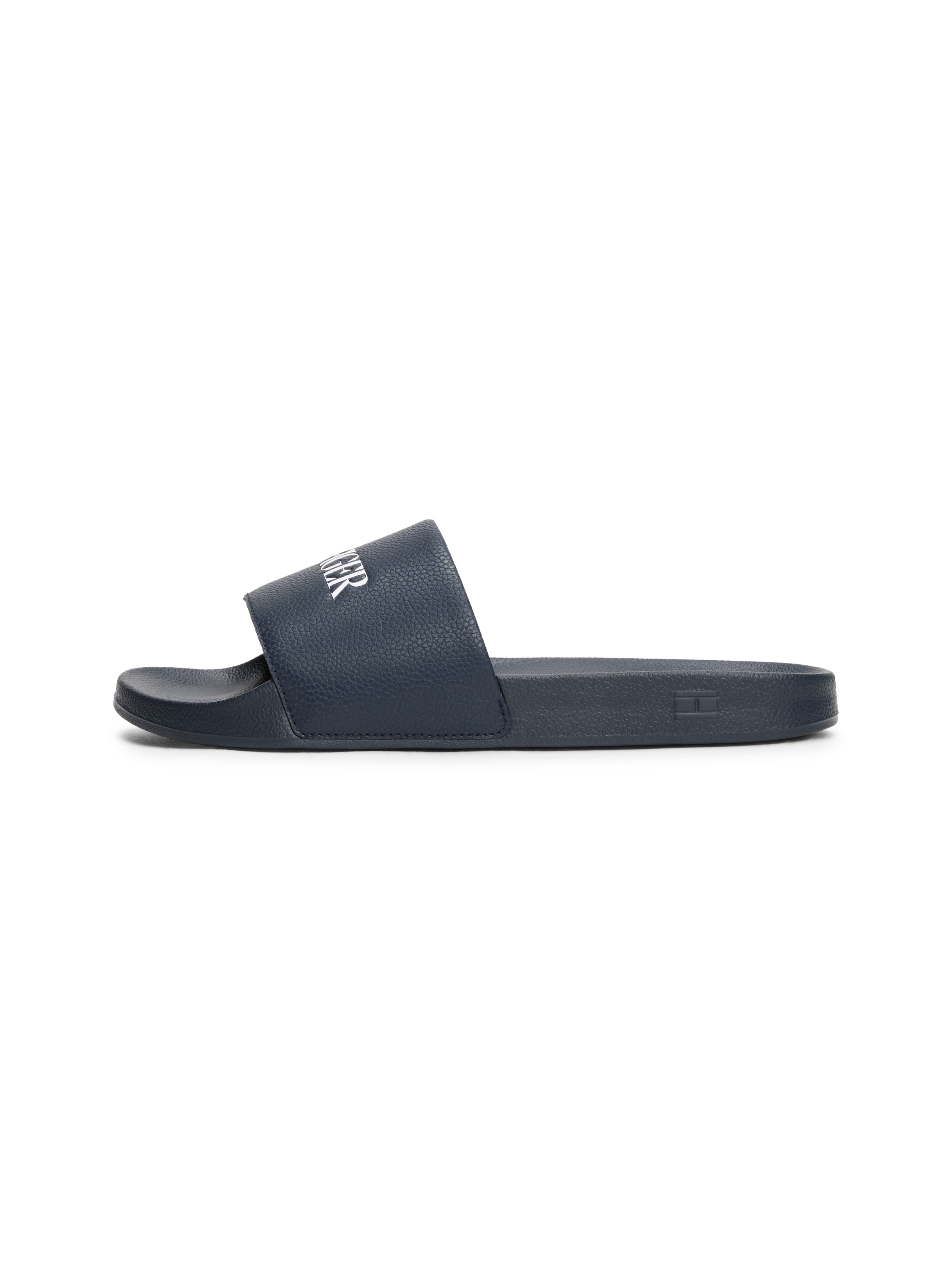 Tommy Hilfiger Pantolette »HILFIGER PRINT TUMBLE POOL SLIDE«, Hausschuh, Sommerschuh, Strandschuh mit Logoschriftzug
