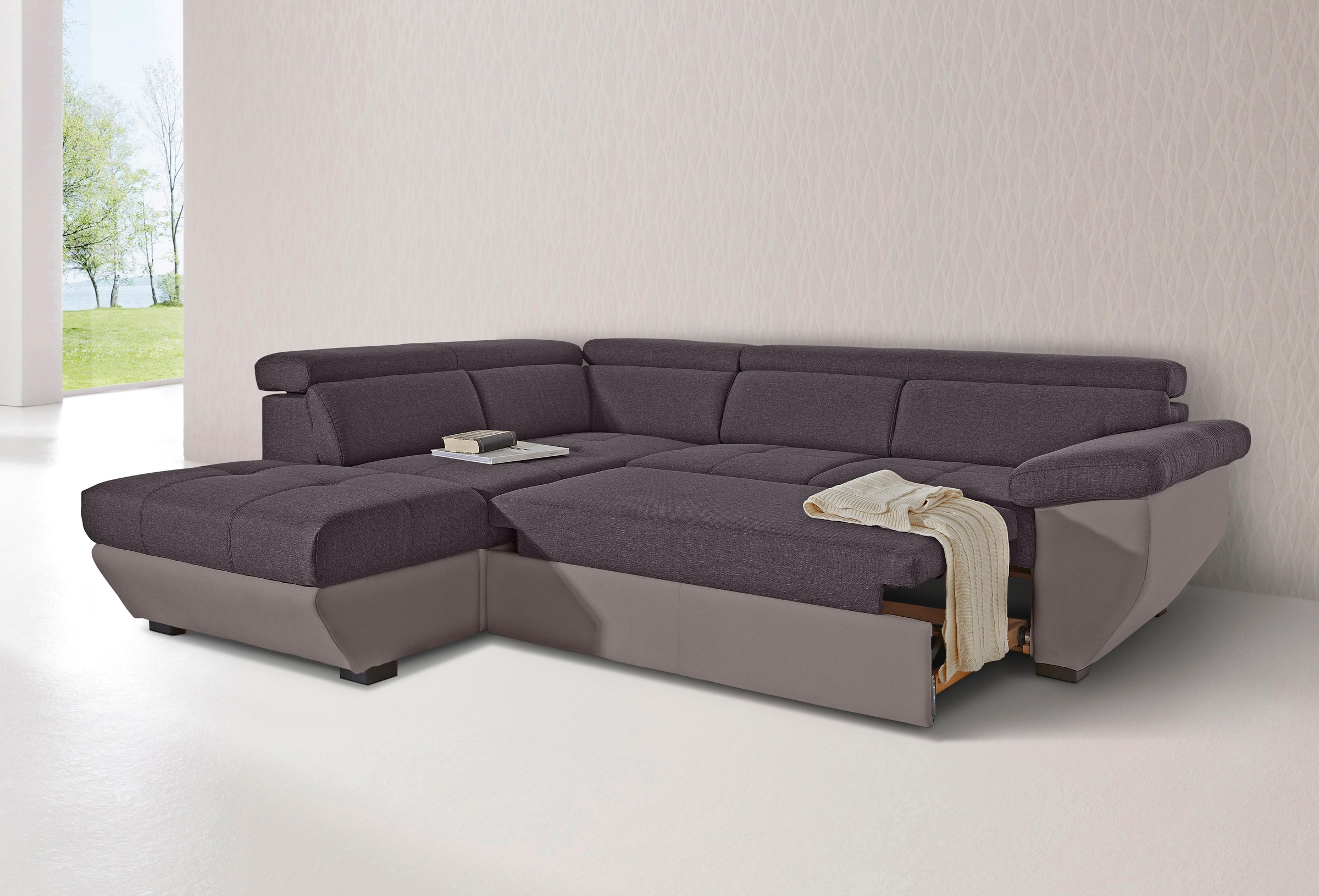 COTTA Ecksofa »Speedway L-Form«, mit Kopfteilverstellung, wahlweise mit Bettfunktion & Bettkasten