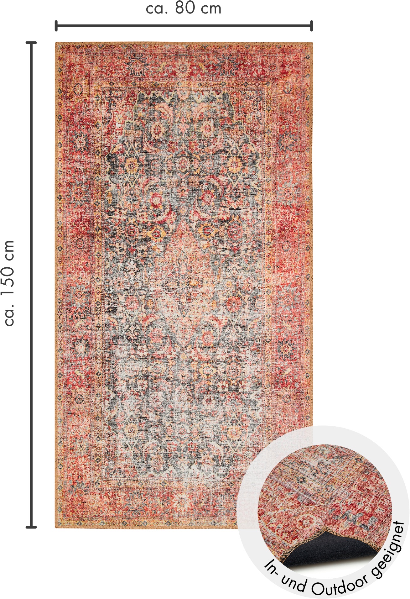 LUXOR living Teppich »Lago«, rechteckig, 6 mm Höhe, faltbarer Teppich, modernes Design, waschbar, In- und Outdoor geeignet