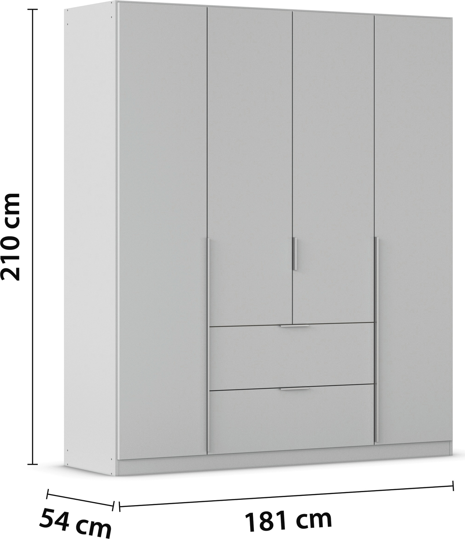 rauch Drehtürenschrank »Kleiderschrank Schrank Garderobe AGORDO mit Dekor- oder Hochglanzfront«, (in zwei Griff-Farben mit Dekor- oder Hochglanzfront), mit Außenschubkästen, in 6 Breiten und 2 Höhen MADE IN GERMANY