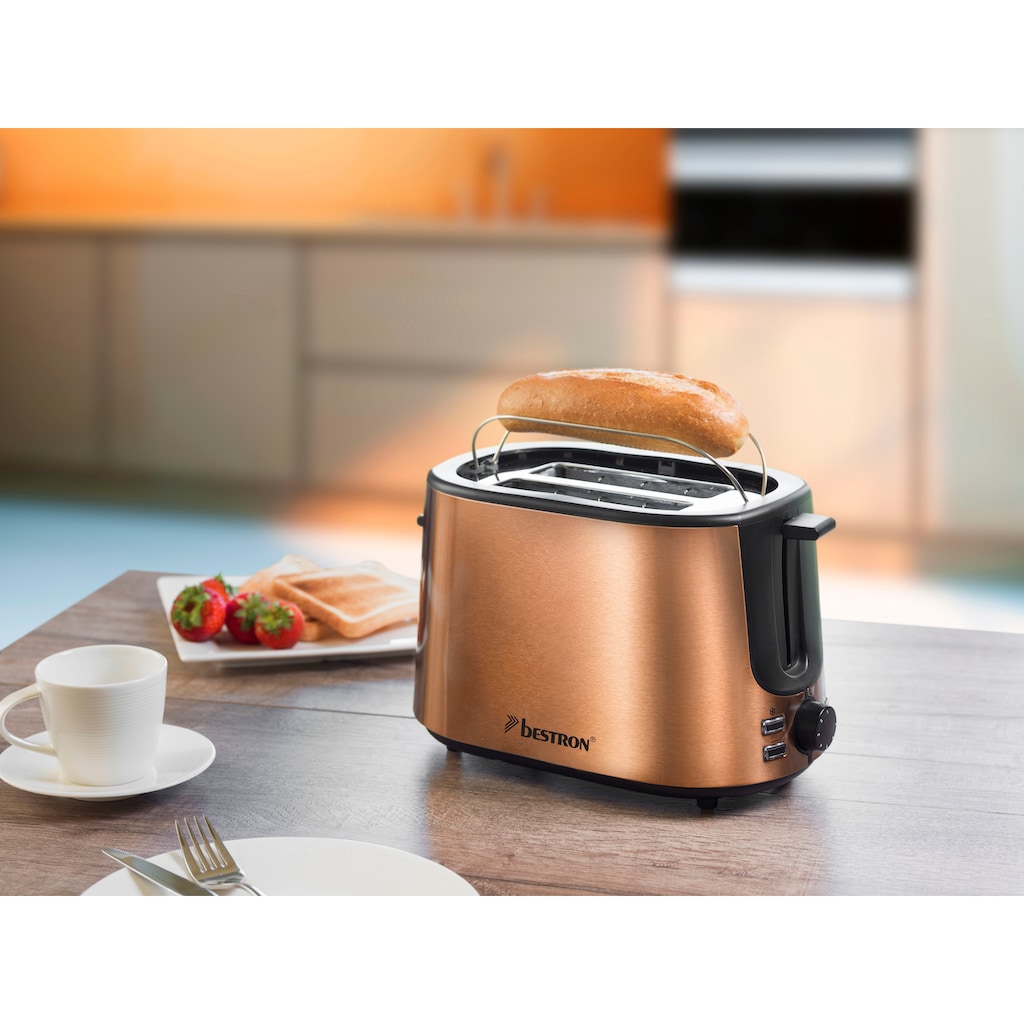 bestron Toaster »ATS1000CO«, 2 kurze Schlitze, für 2 Scheiben, 1000 W