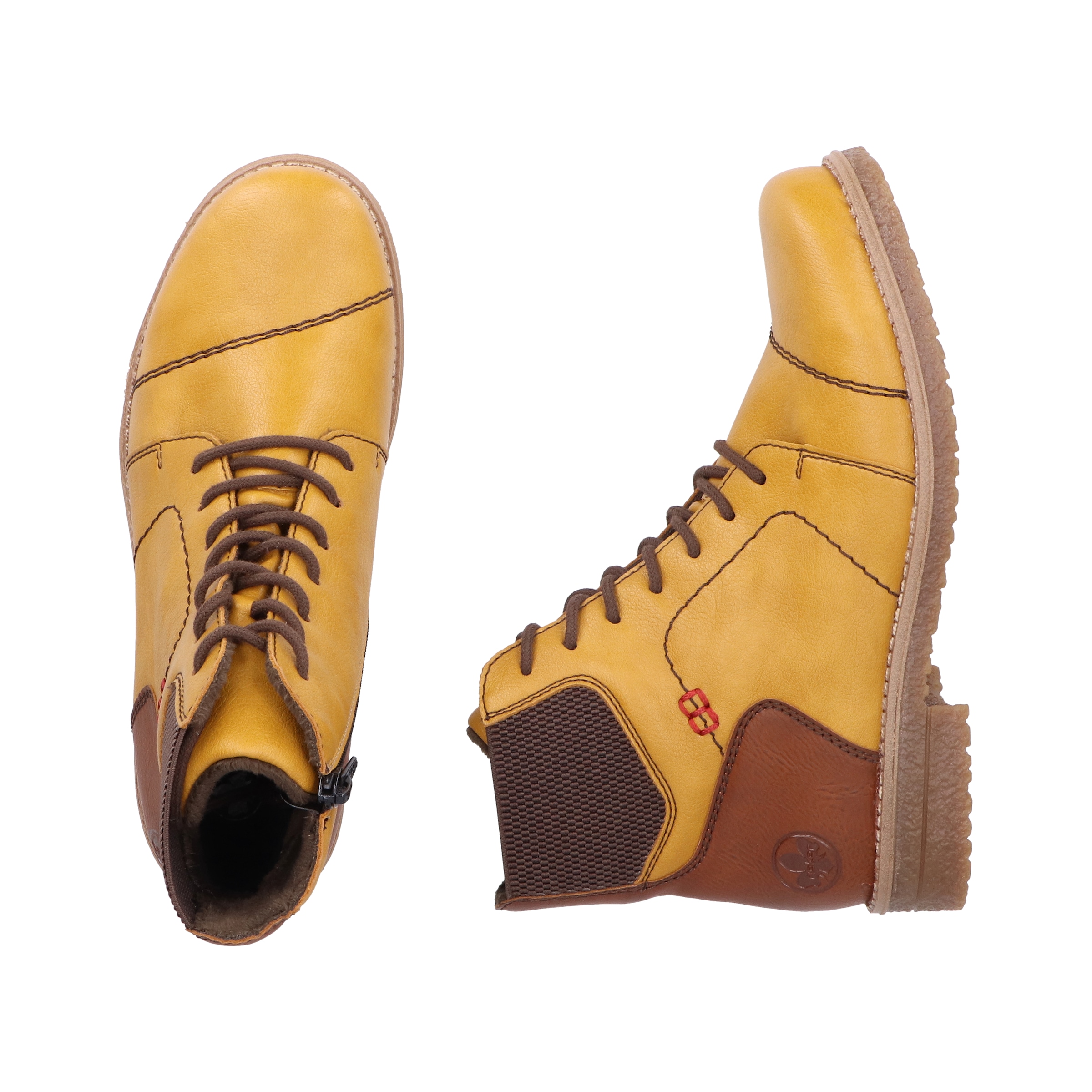 Rieker Schnürstiefelette, Schnürboots, Herbststiefelette, Blockabsatz, mit weicher Innensohle