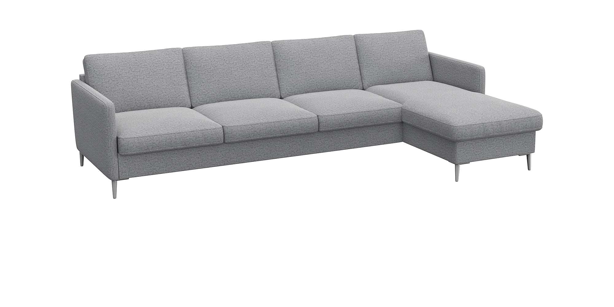 FLEXLUX Ecksofa »Fiore, L-Form, bequem und komfortabel durch hochwertigem Sitzaufbau«, schmale Armlehnen, Kaltschaum, Füße Alu