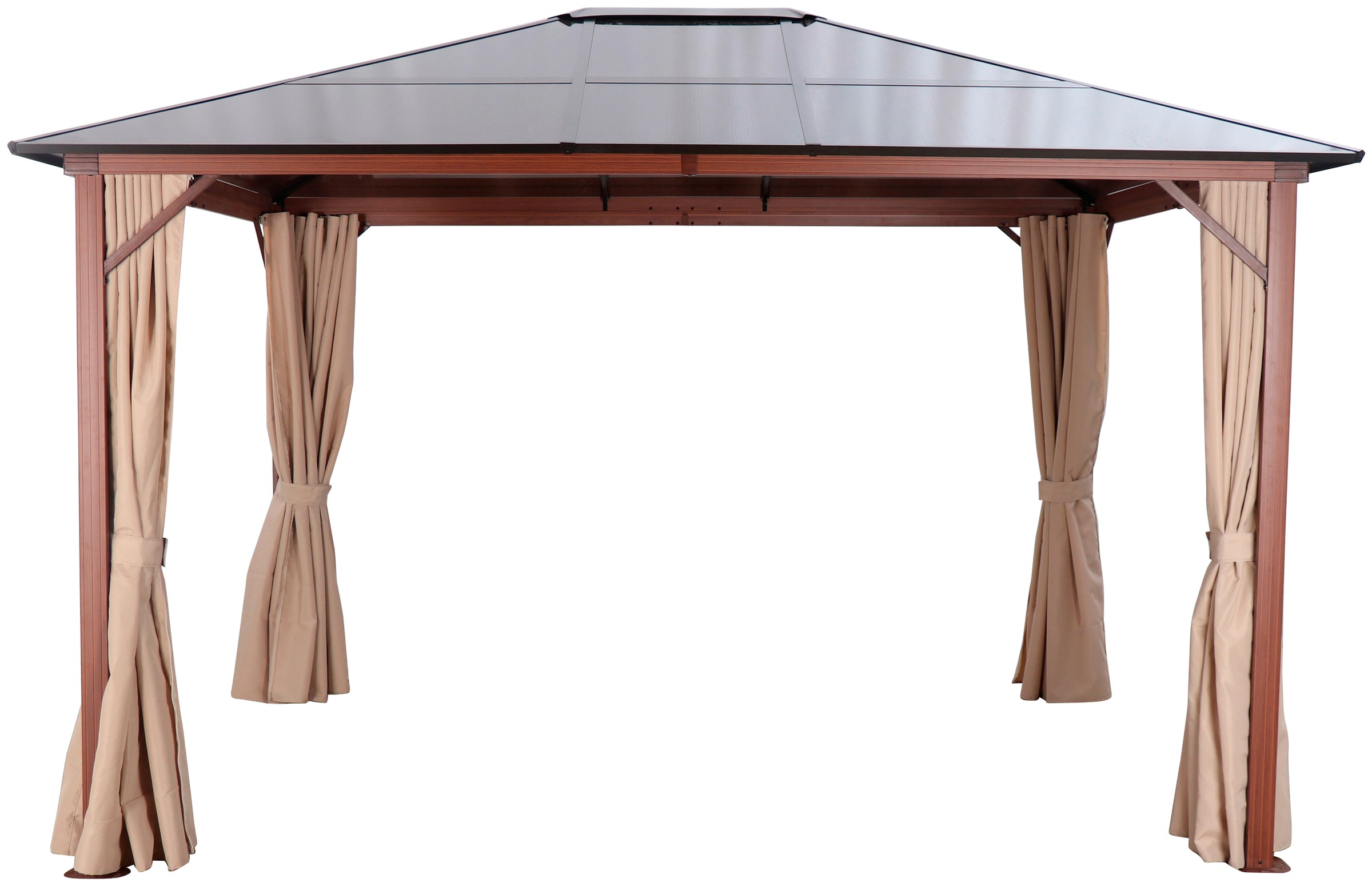 KONIFERA Pavillon Holzoptik Braun/Beige 300x365cm 2