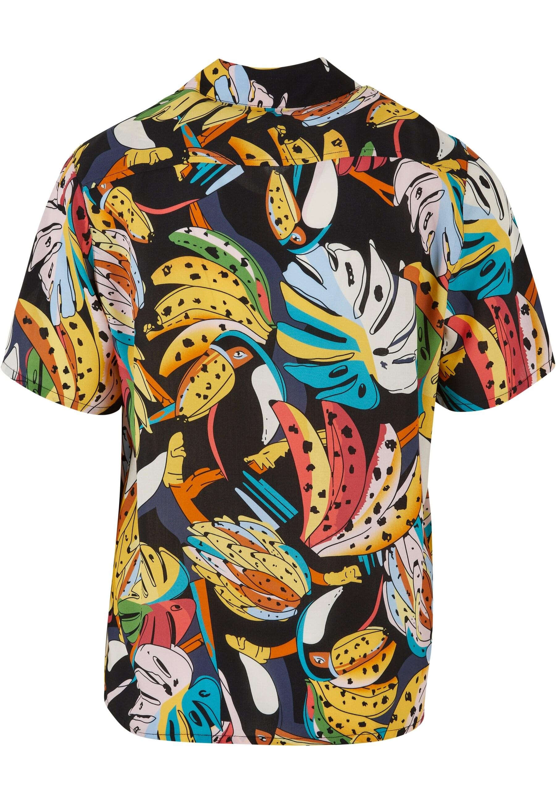 URBAN CLASSICS Langarmhemd »Urban Classics Herren Viscose AOP Resort Shirt«, (1 tlg.)