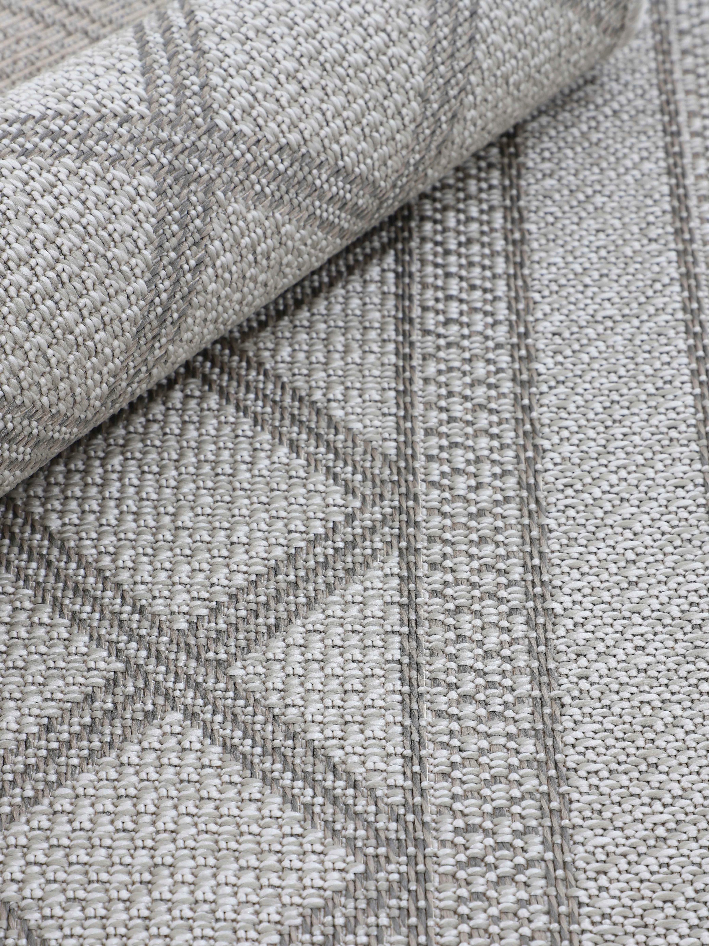 carpetfine Teppich »Boho 104«, rechteckig, 4 mm Höhe, robustes Flachgewebe, Sisal Optik, UV-beständig, Außenbereich