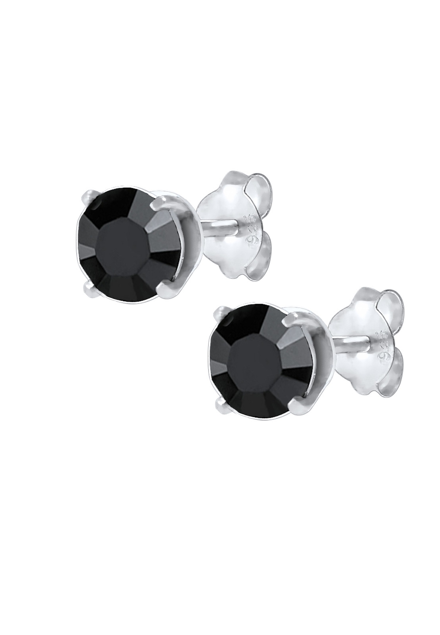 Paar Ohrstecker KUZZOI "Basic Stecker Geo Kristalle 925 Silber", schwarz, Ohrringe, Herren, onesize, ohne Stein, Silber 925 (Sterlingsilber) 2