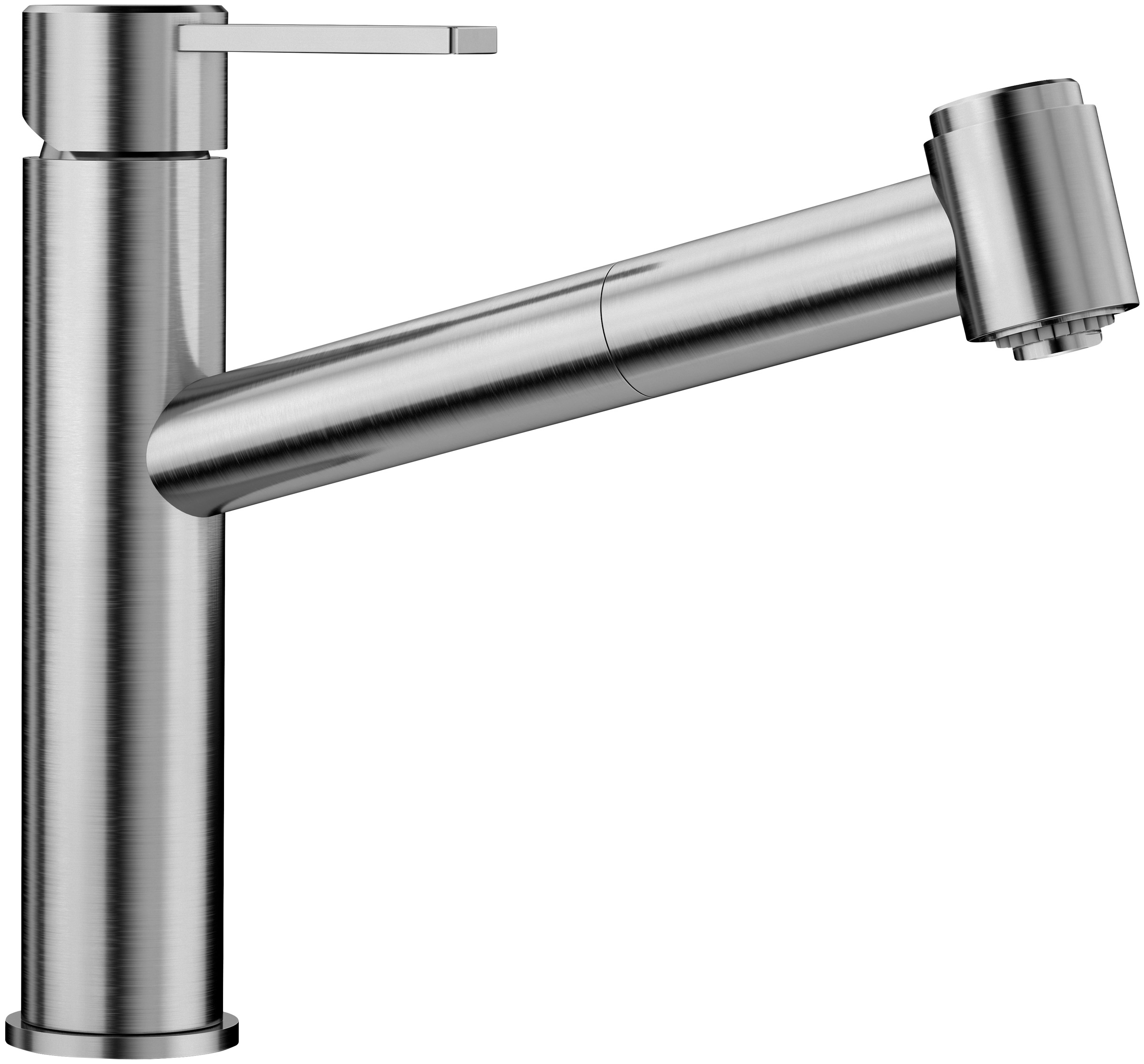 Küchenarmatur BLANCO, B:5,2cm H:23,1cm T:30,9cmedelstahl gebürstet, Edelstahl, Armaturen, "AMBIS-S", Hochdruck, mit herausziehbarer Zweistrahlbrause