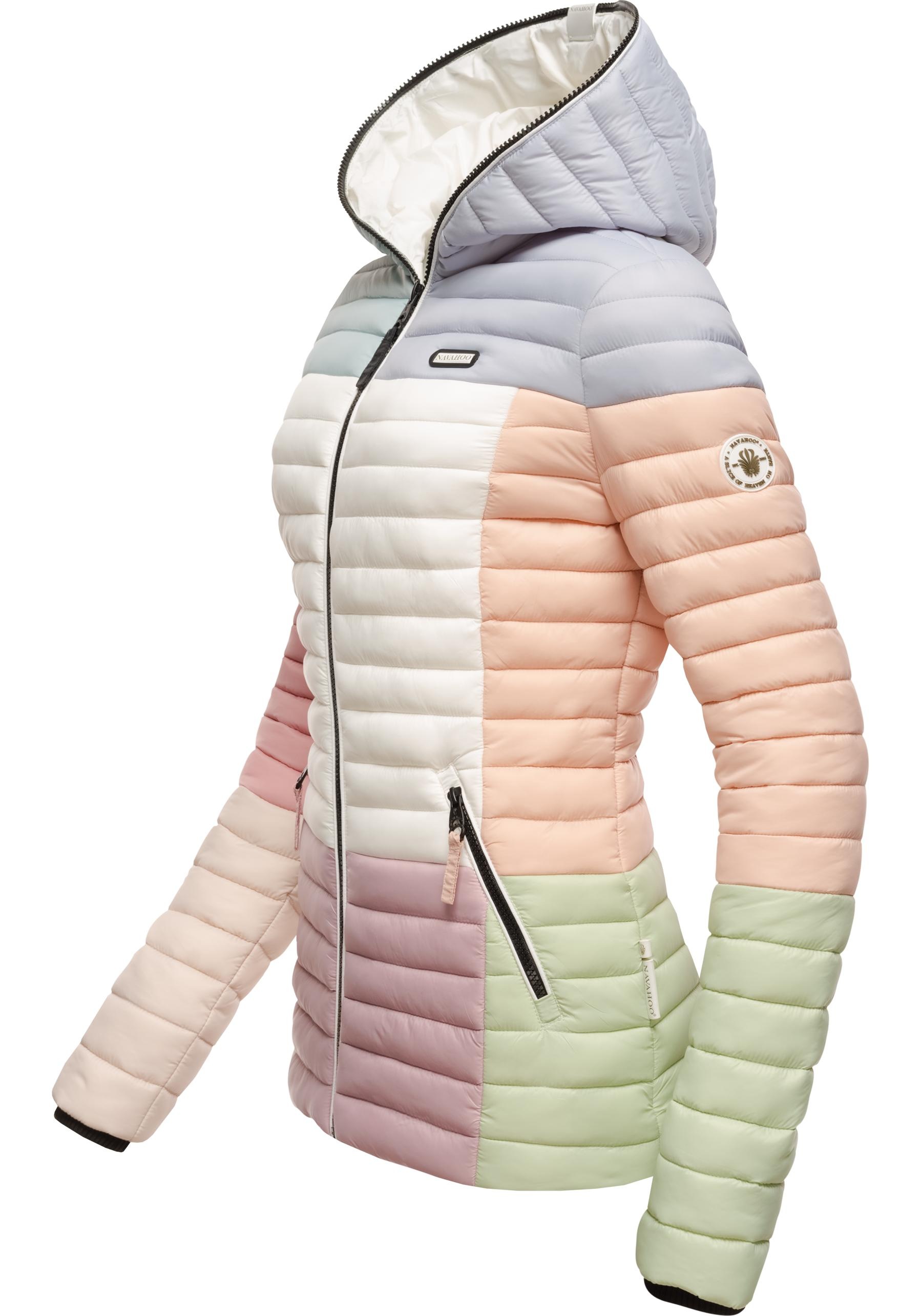 m. Übergangsjacke mit »Multikulti«, | BAUR Navahoo für Colorblocking stylische Kapuze Kapuze, bestellen Steppjacke