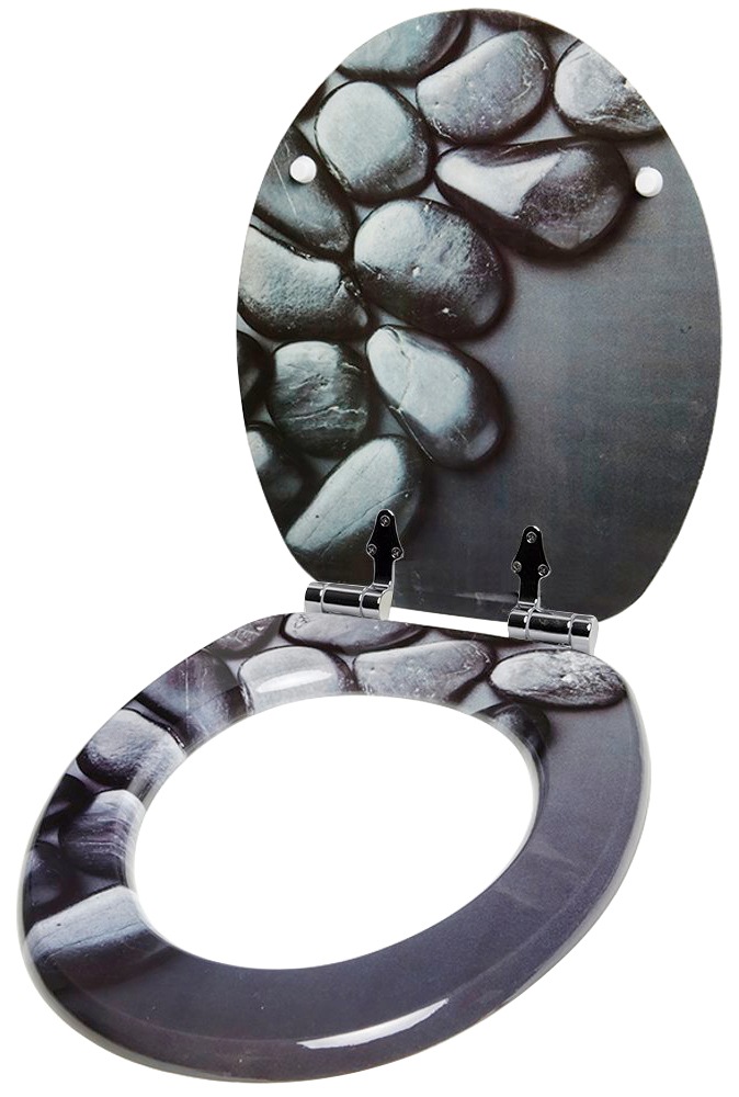 Sanilo Badaccessoire-Set »Hot Stones«, (Komplett-Set, 3 tlg.), bestehend aus WC-Sitz, Badteppich und Waschbeckenstöpsel
