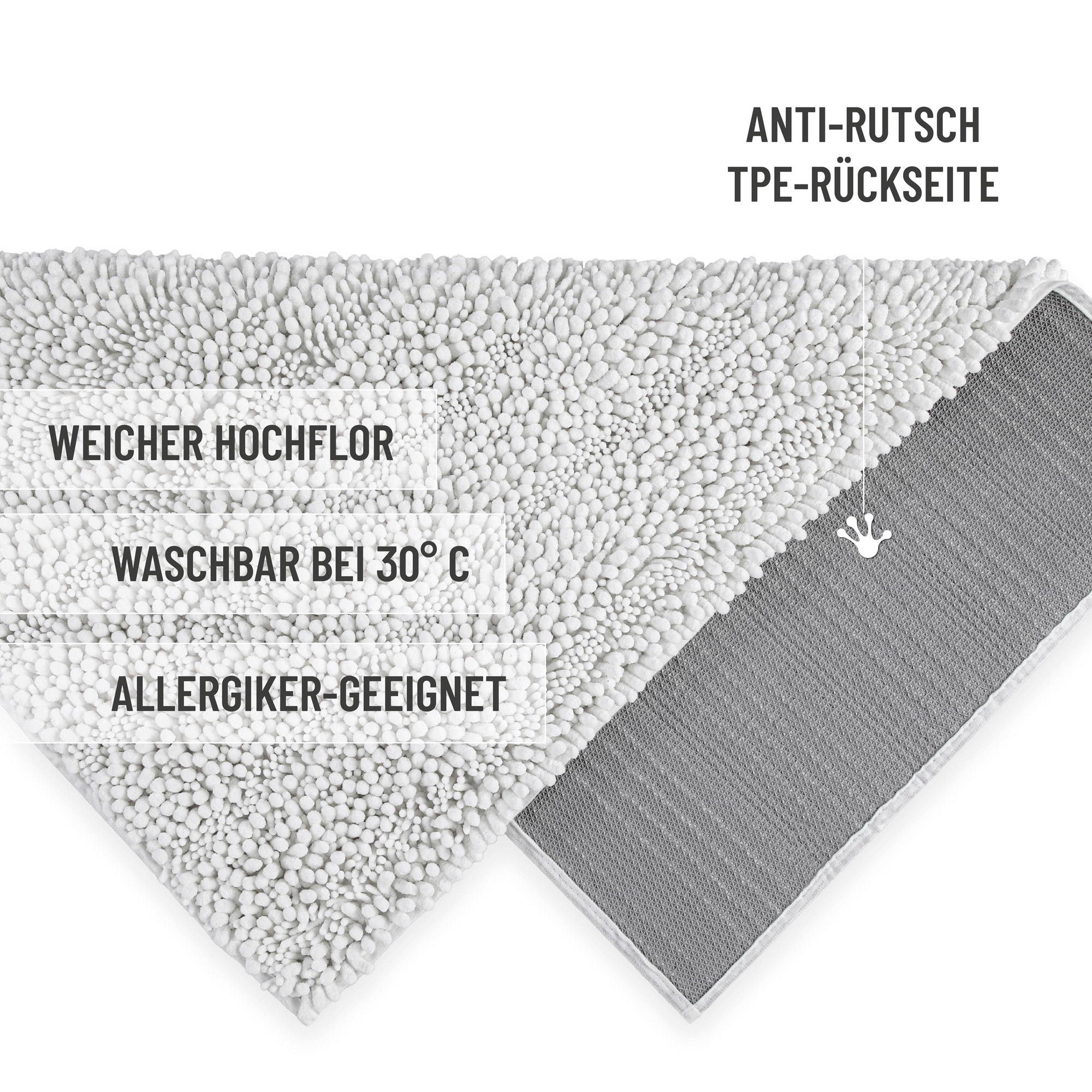 Wecon home Basics Badematte "Benno" Höhe 22 mm waschbar, rutschfest, sehr w günstig online kaufen