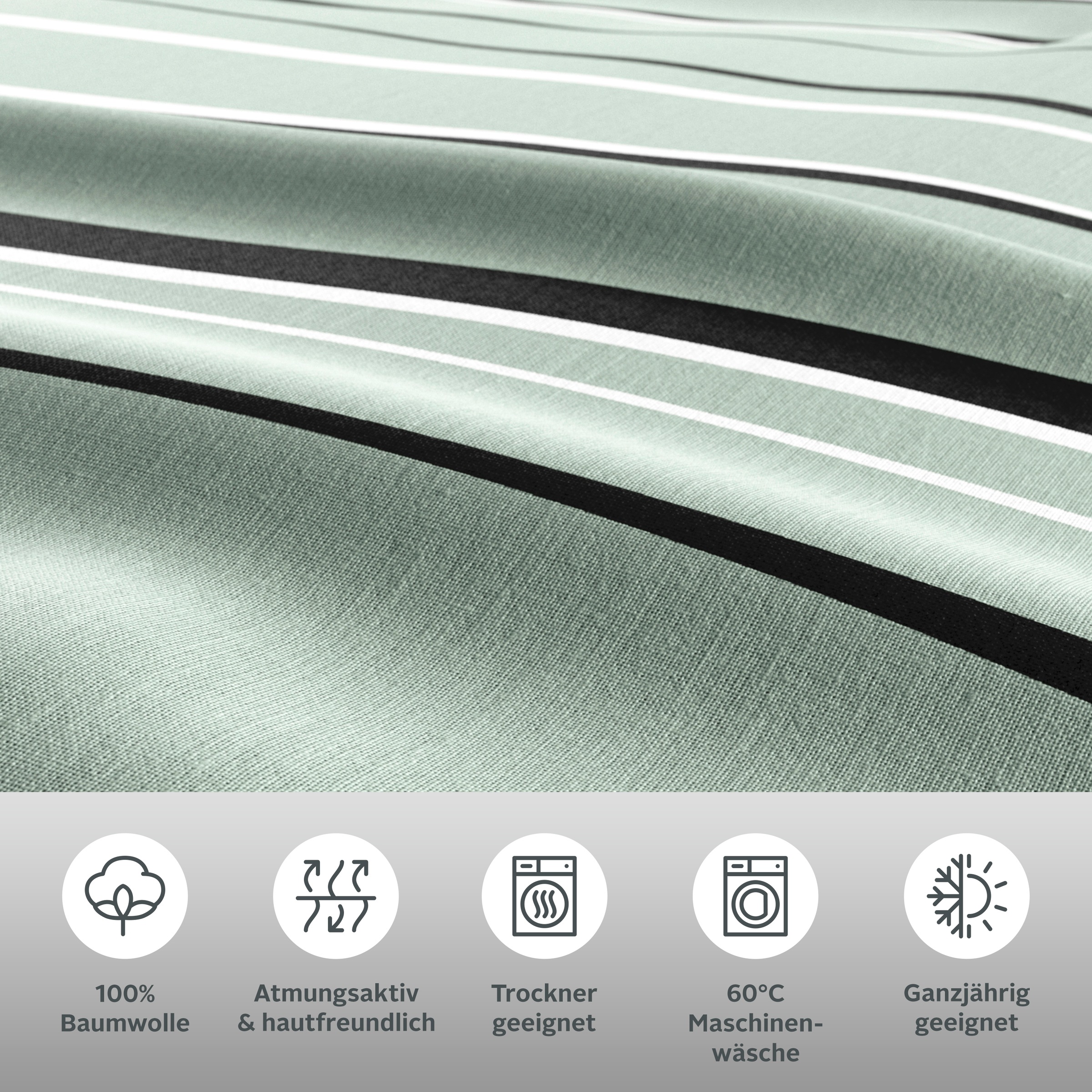 Thumbnail - OTTO home Bettwäsche "Renu in Gr. 135x200 oder 155x220 cm" 2 Bettwäsche aus Baumwolle, grafische Bettwäsche mit Wellen-D...