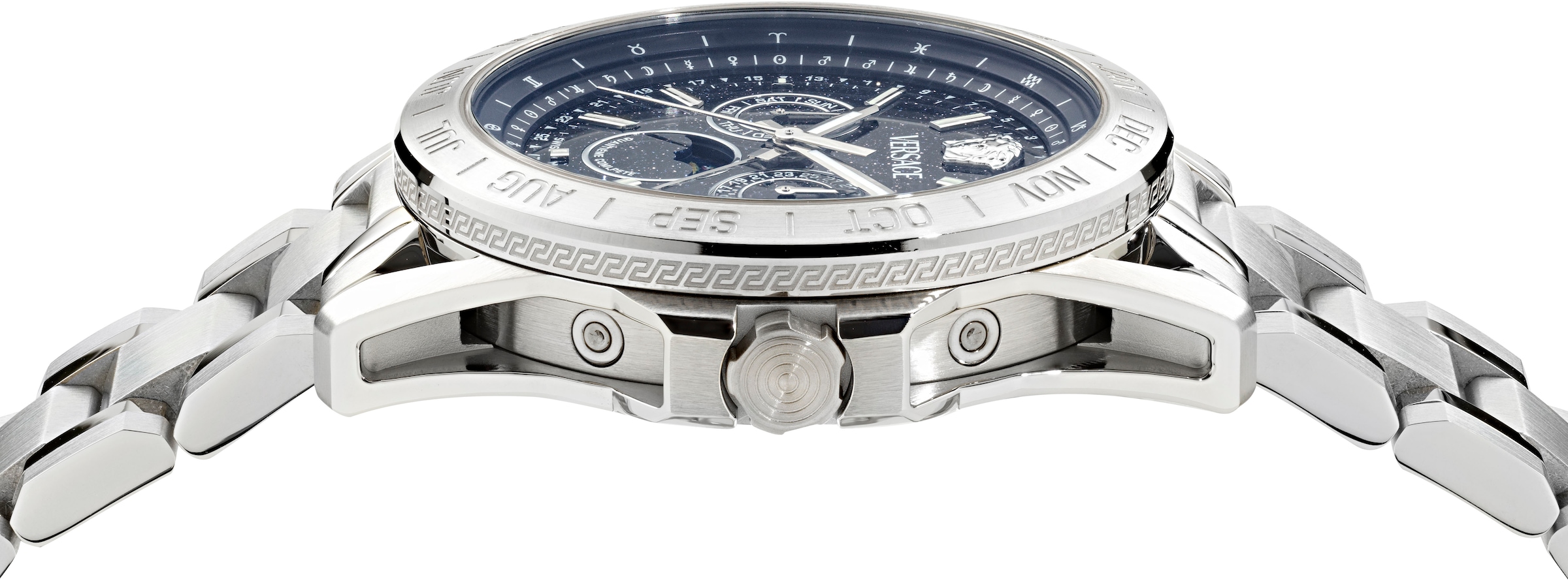 Versace Multifunktionsuhr »V-GALAXY MOONPHASE«, Quarzuhr,Armbanduhr,Herrenuhr,Swiss Made,Edelstahlarmband,Mondphase