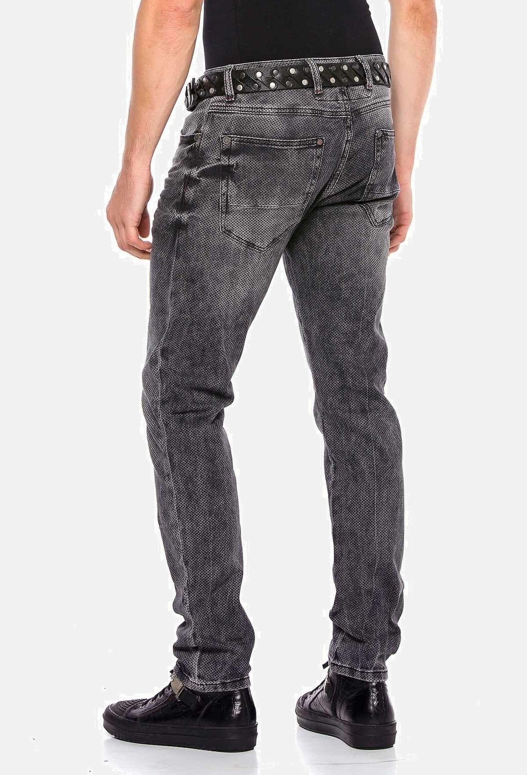 Cipo & Baxx Slim-fit-Jeans »Cipo & Baxx Jeans« mit Allover-Gitter-Musterung, CD543
