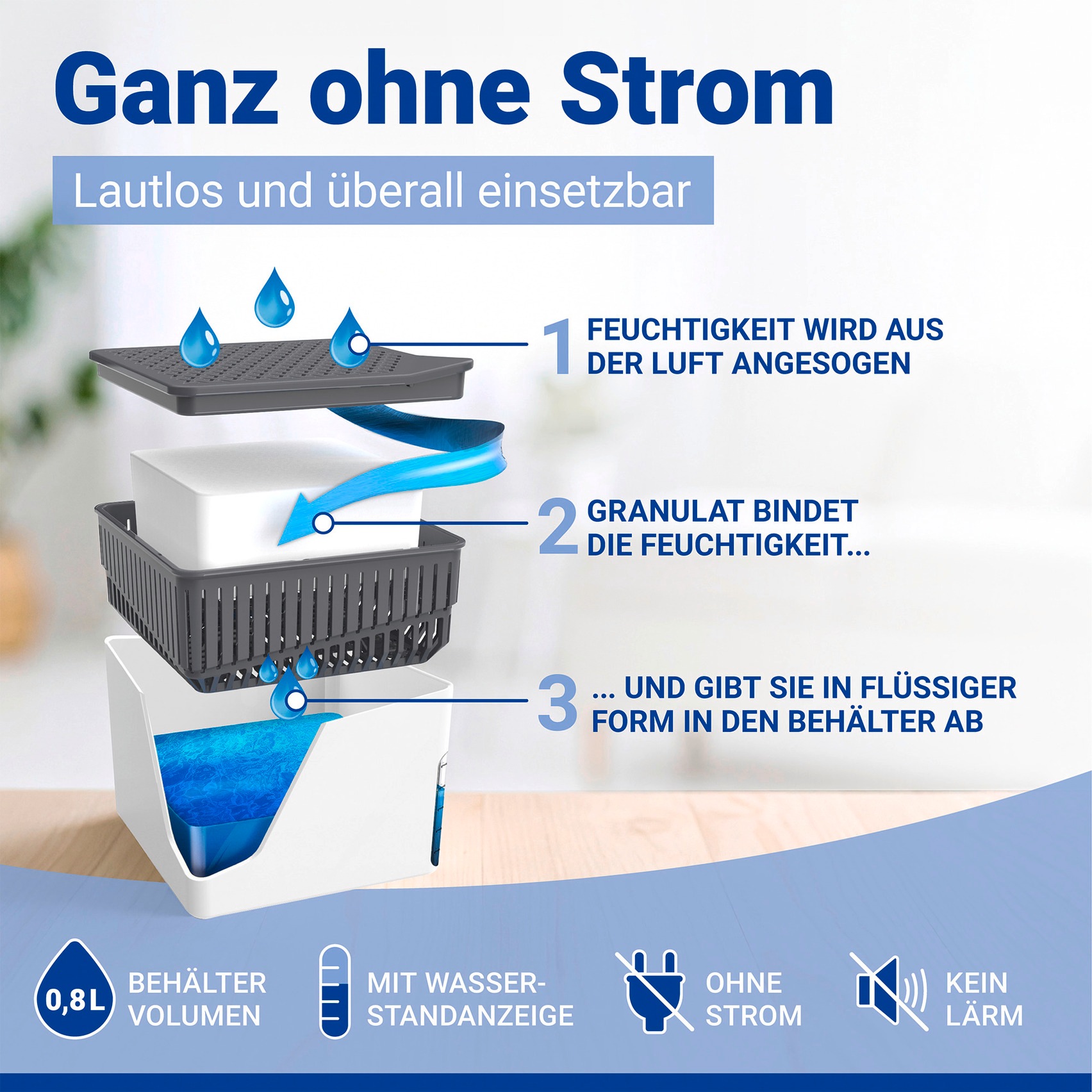 Thumbnail - WENKO Luftentfeuchter "Cube" für 40 m³ Räume 2 x 500 g