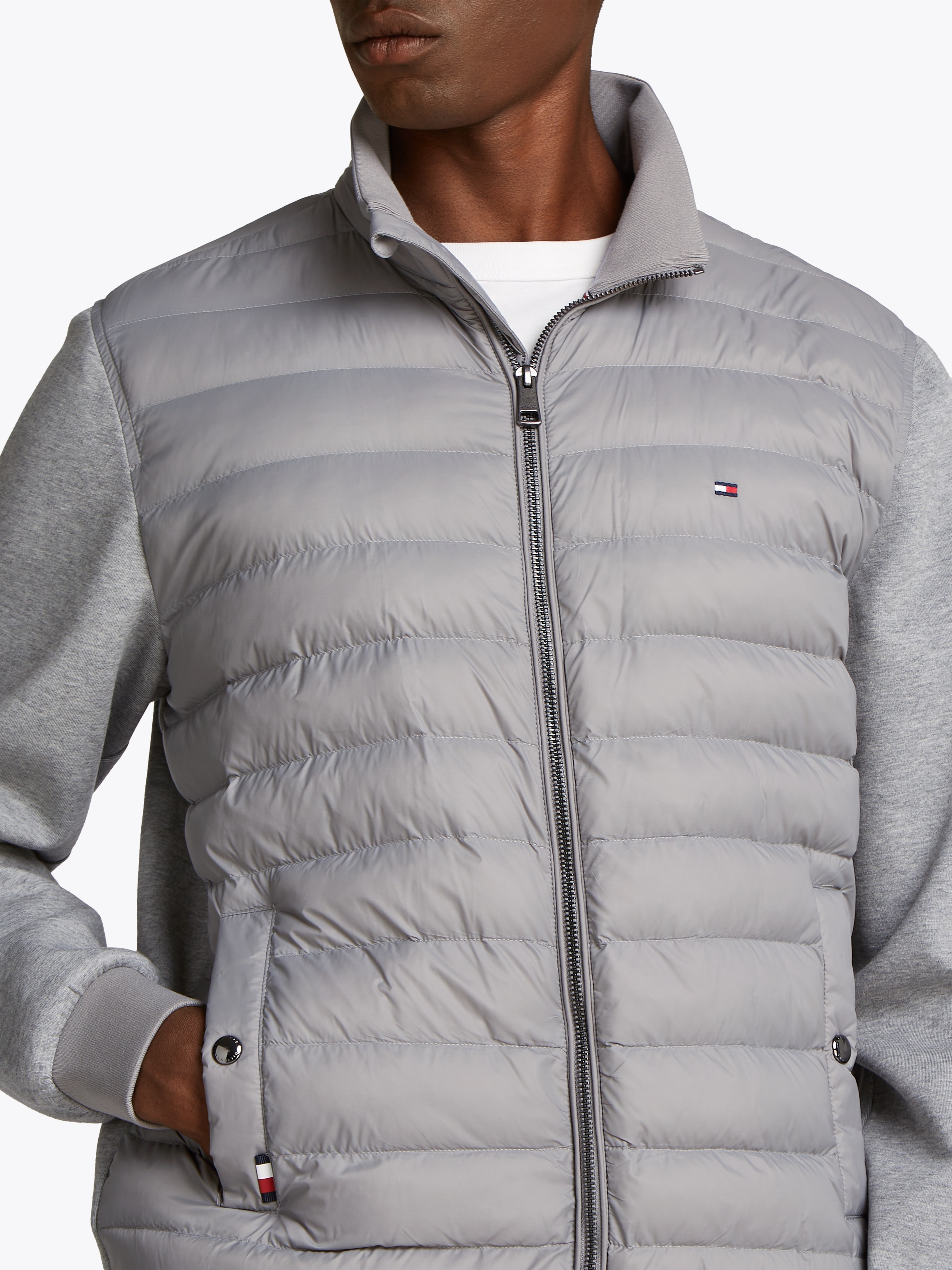 Tommy Hilfiger Sweatjacke "MIX MEDIA STAND CLLR", mit Steppung günstig online kaufen