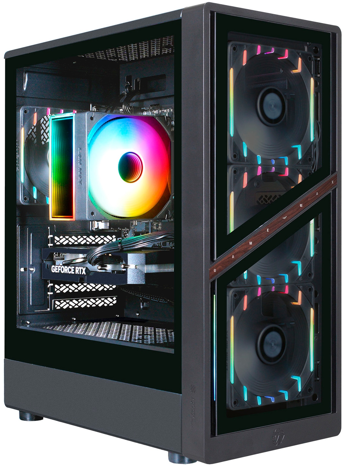 GAMEMAX Gaming-PC-Komplettsystem »MegaDeal AERIS GB 2875 AMD Ryzen 7 5700X 32GB 1TB SSD RTX 5060« 32 ″ AMD Ryzen 7 GeForce RTX 5060 32 GB RAM 1.000 GB SSD Windows 11 + MSI MAG 32C6X Curved Monitor 80cm (32")