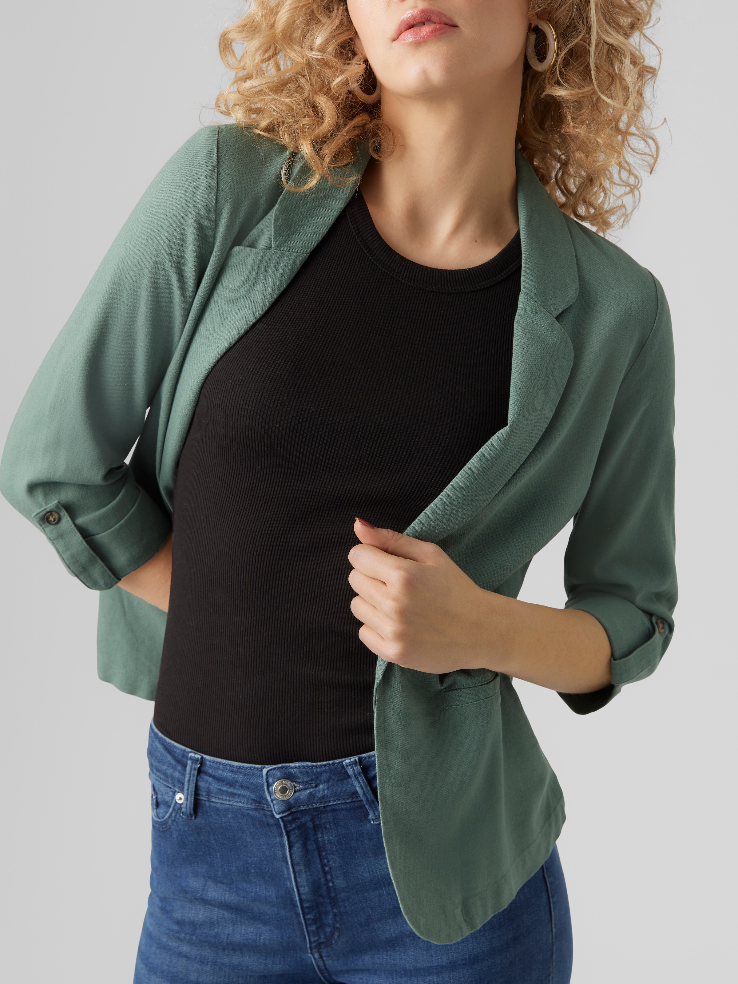 Vero Moda Kurzblazer "VMJESMILO 3/4 LOOSE BLAZER WVN NOOS", mit Leinen günstig online kaufen