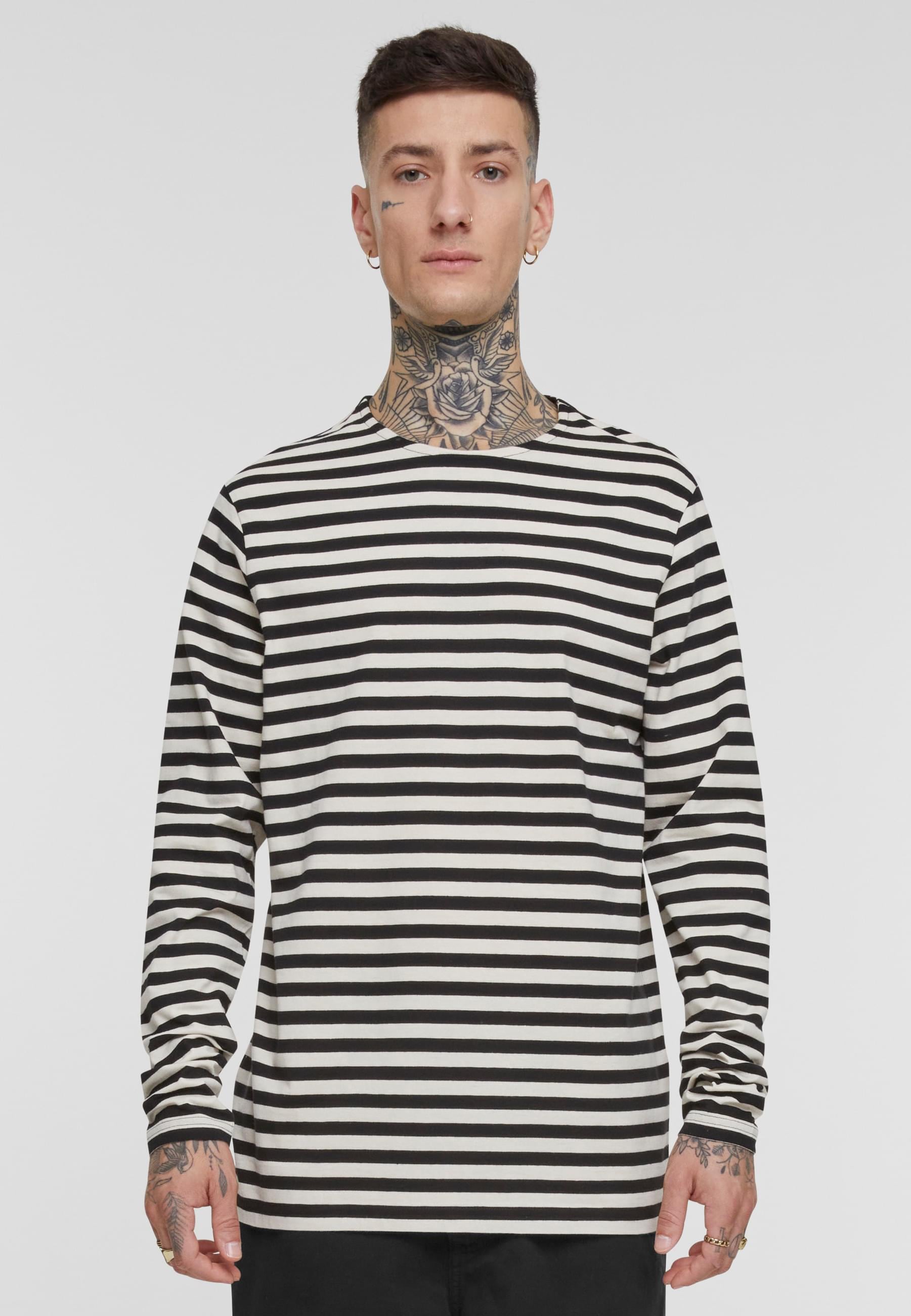 URBAN CLASSICS Langarmshirt »Urban Classics Herren Regular Stripe LS«, (1 tlg.)