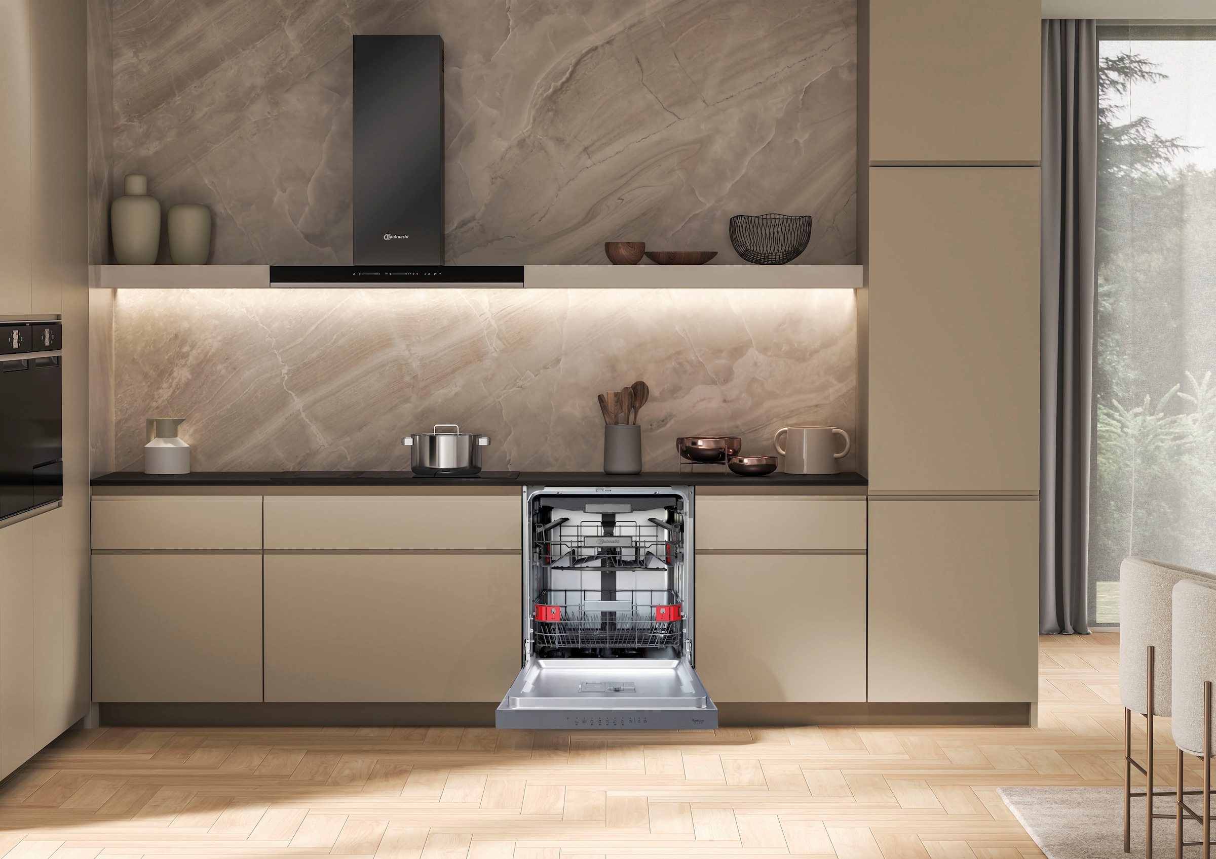 BAUKNECHT teilintegrierbarer Geschirrspüler »BKSV1 PAN«, 14 Maßgedecke, ActiveDry - automatisches Türöffnungssystem