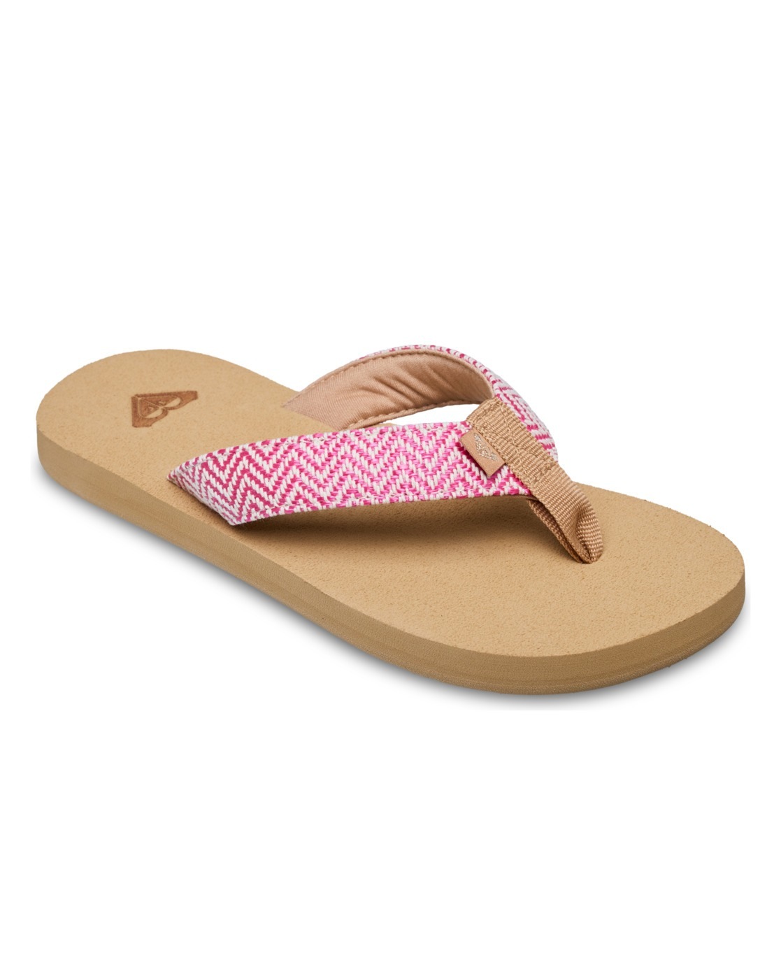 Sandale ROXY "Rg Porto Raffia", Jungen, Gr. 2(32), raspberry, Obermaterial:Obermaterial: 90% synthetisches Raffia/10% Textilpolyester, Futter: 100% Textilpolyester, Laufsohle: 100% EVA;, Schuhe Sandale