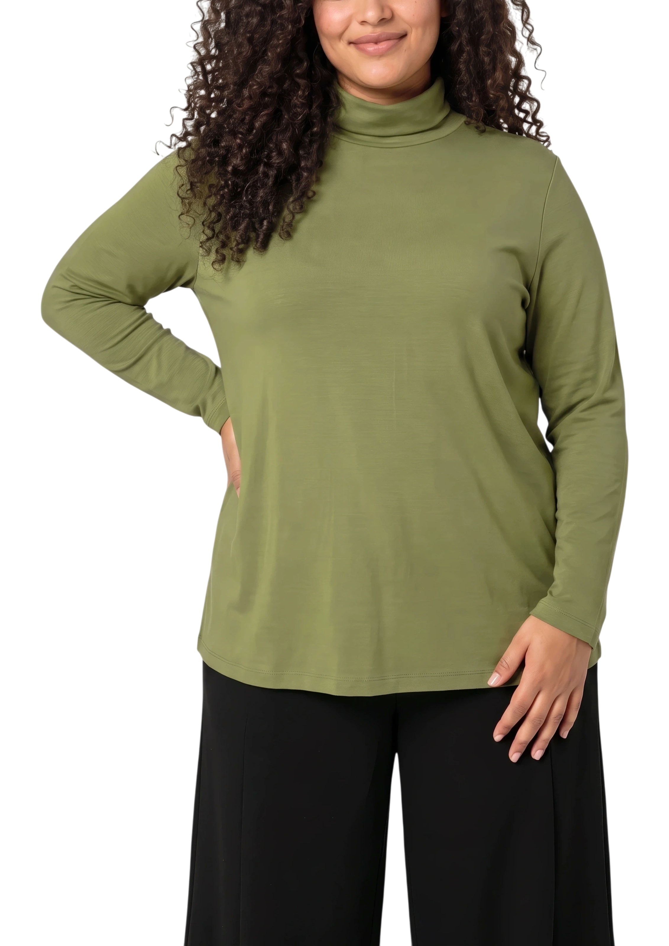 s.Oliver CURVE Rollkragenshirt Langarm / unifarben / Große Größen