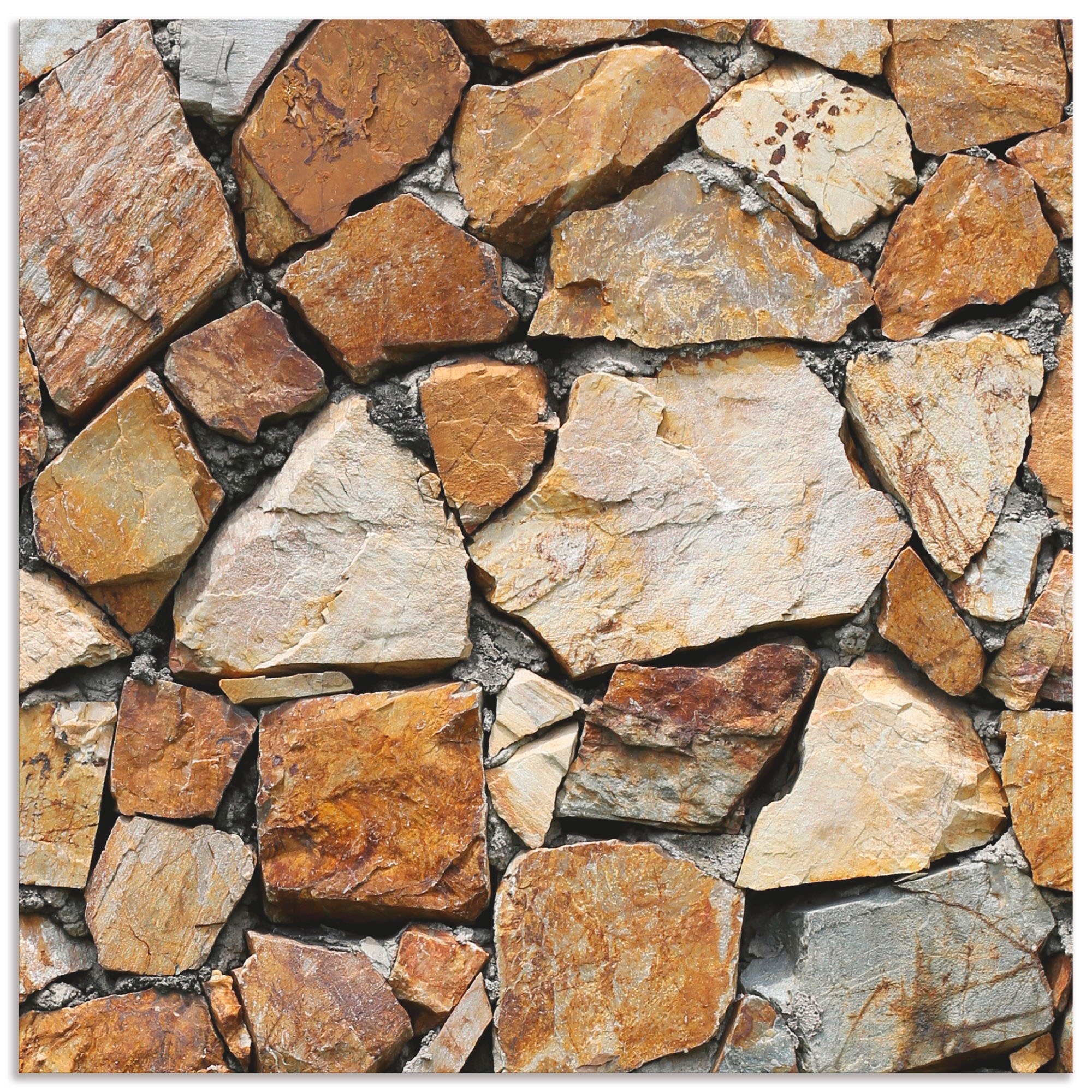 Artland Küchenrückwand "Braune Steinwand", (1 tlg.), Alu Spritzschutz mit K günstig online kaufen