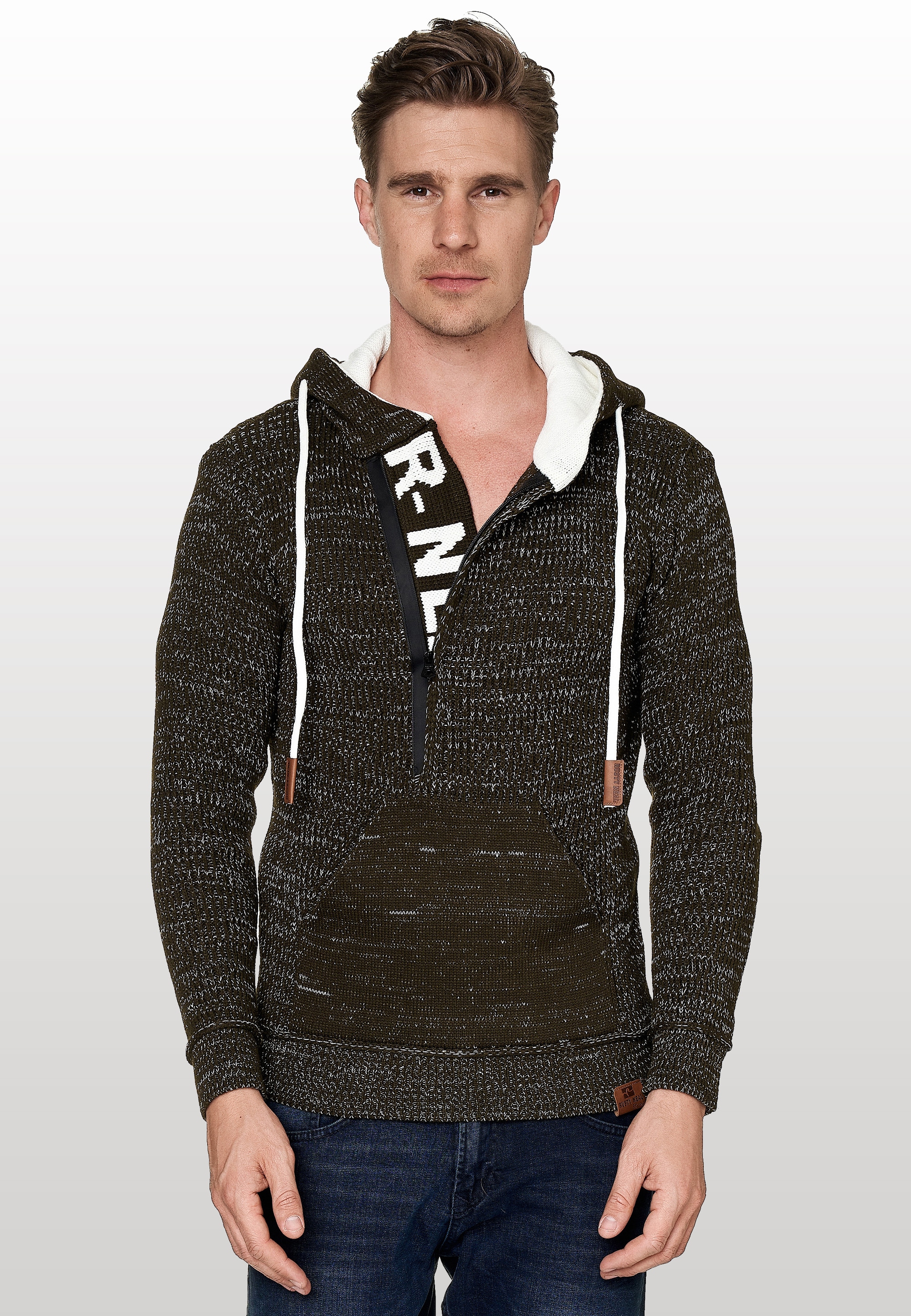 Rusty Neal Kapuzensweatshirt, mit stylischem Ausschnitt