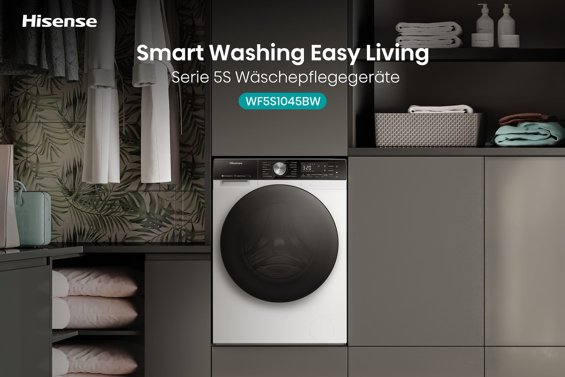 Hisense »WF5S1045BW« 10,5 kg 1400 U/min AutoDosing