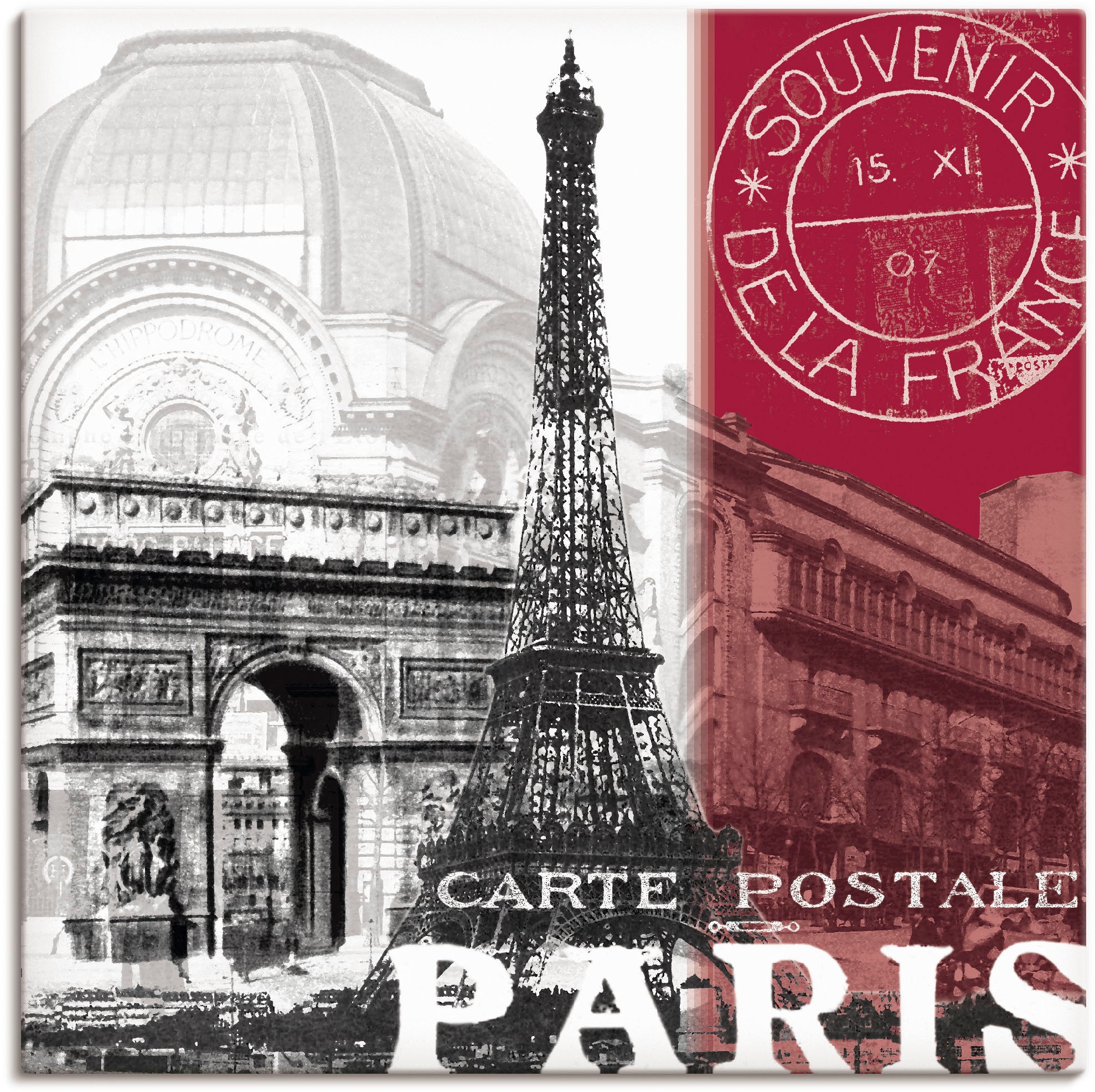 Artland Wandbild "Paris" Gebäude 1 Stk. tlg. als Alubild, Leinwandbild in verschied. Größen