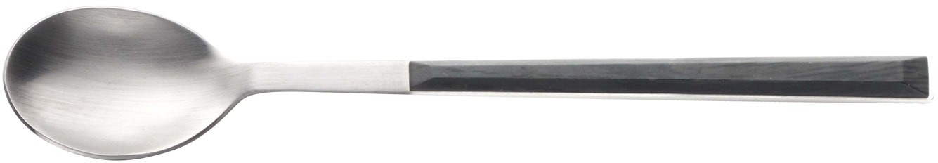 PINTINOX Kaffeelöffel "Sushi Moka Satin", 6 Stk., grau, Esslöffel, Edelstahl 18/0 mit Kunststoffgriff in Holzoptik satiniert